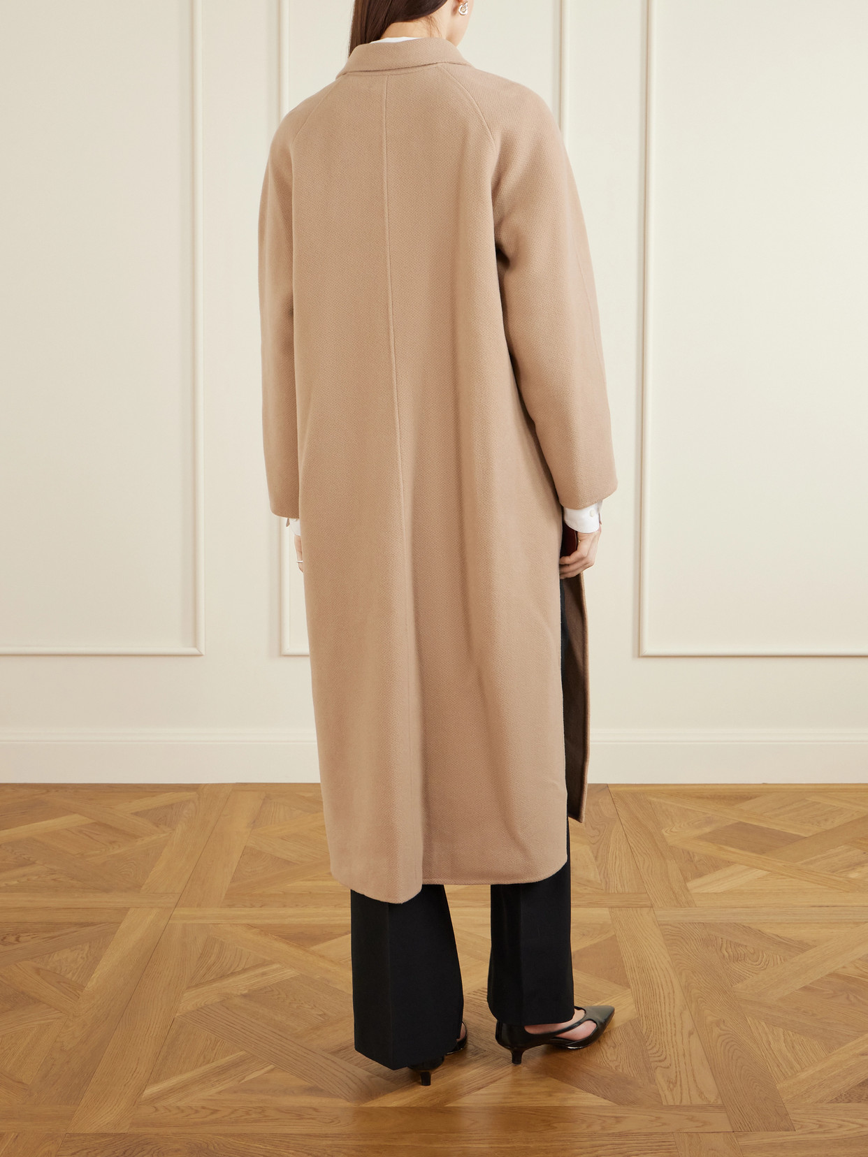 Theory Double-breasted Wool And Cashmere-blend Coat In Neutral