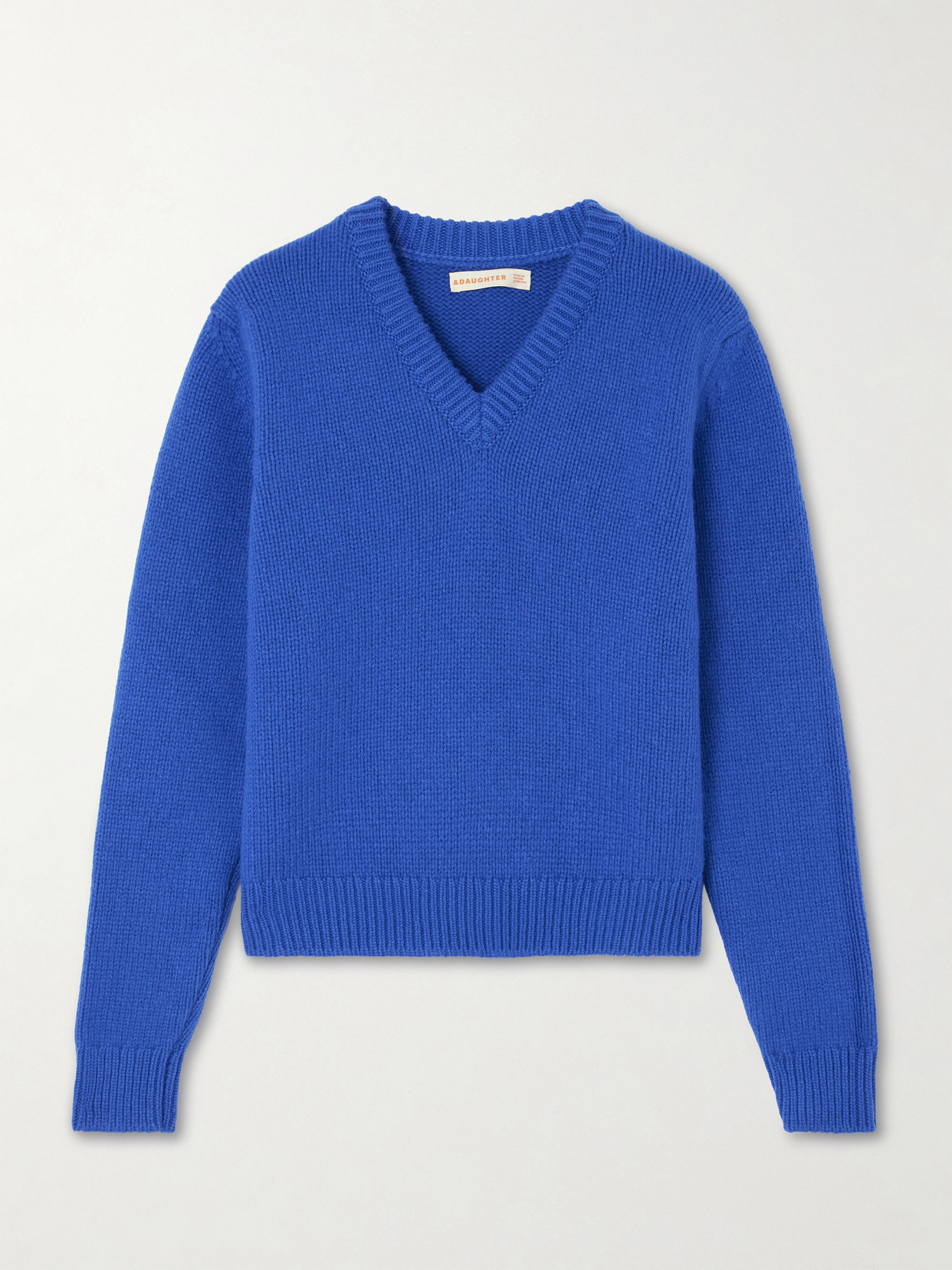 And-daughter Glenn Ribbed Wool Sweater In Blue