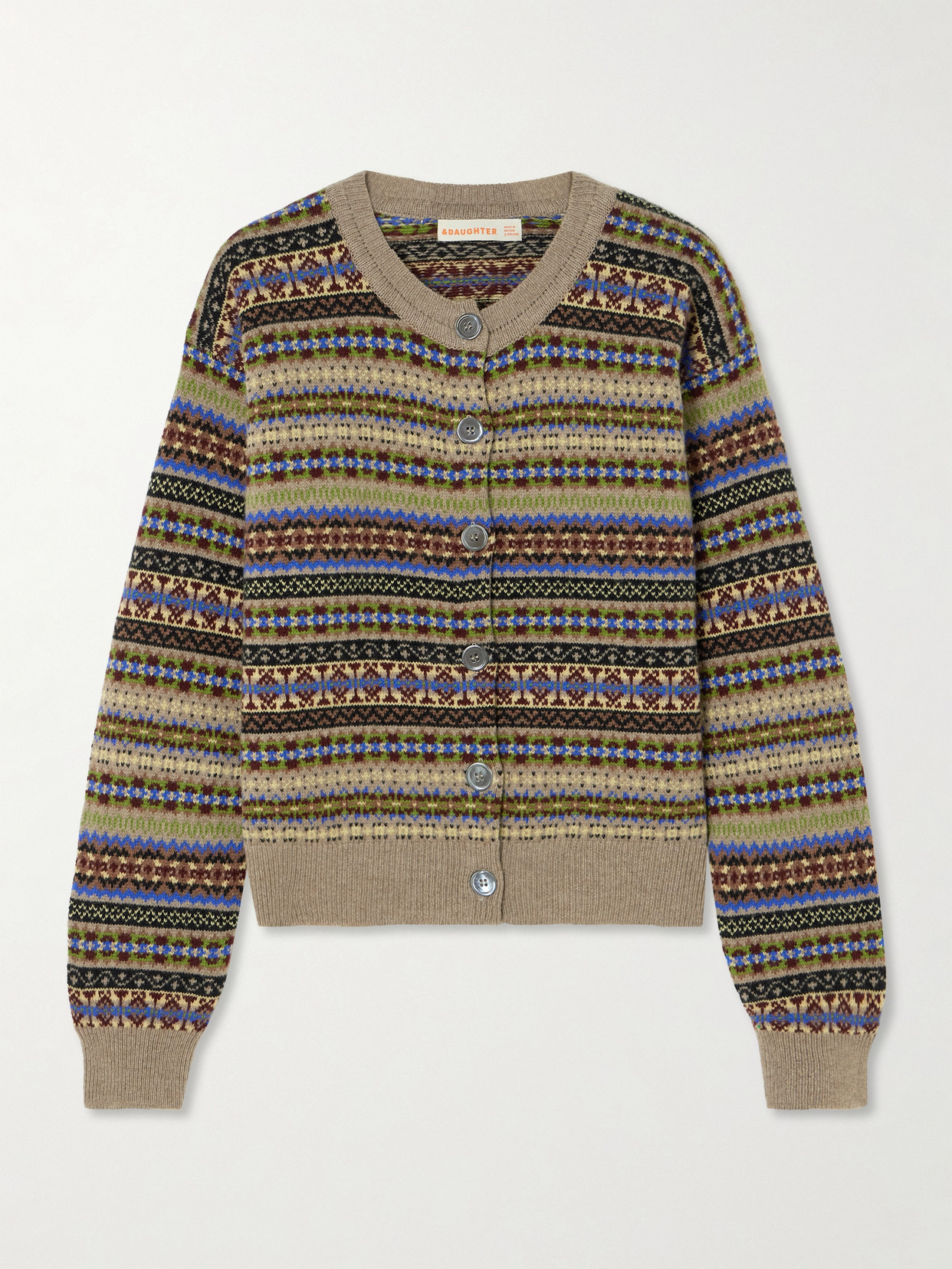And-daughter Ada Fair Isle Wool Cardigan In Multi
