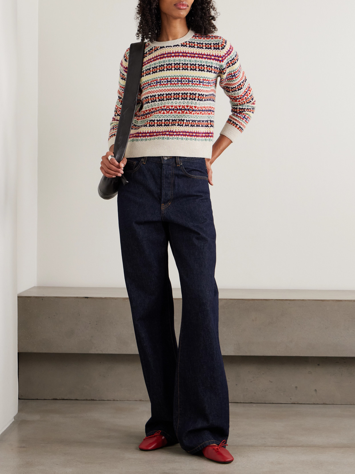 And-daughter Fair Isle Wool Sweater In Multi