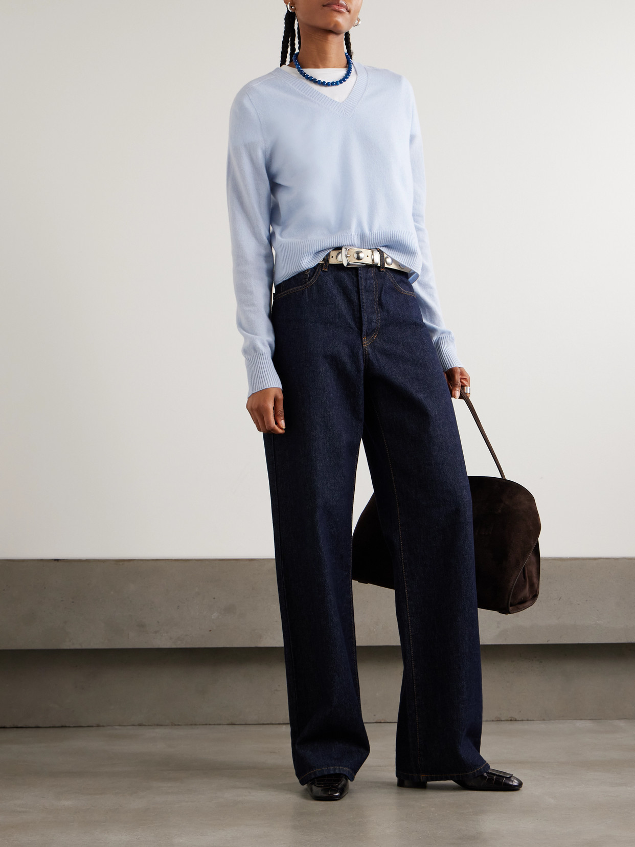 Arch4 Holyhead Organic Cashmere Sweater In Blue