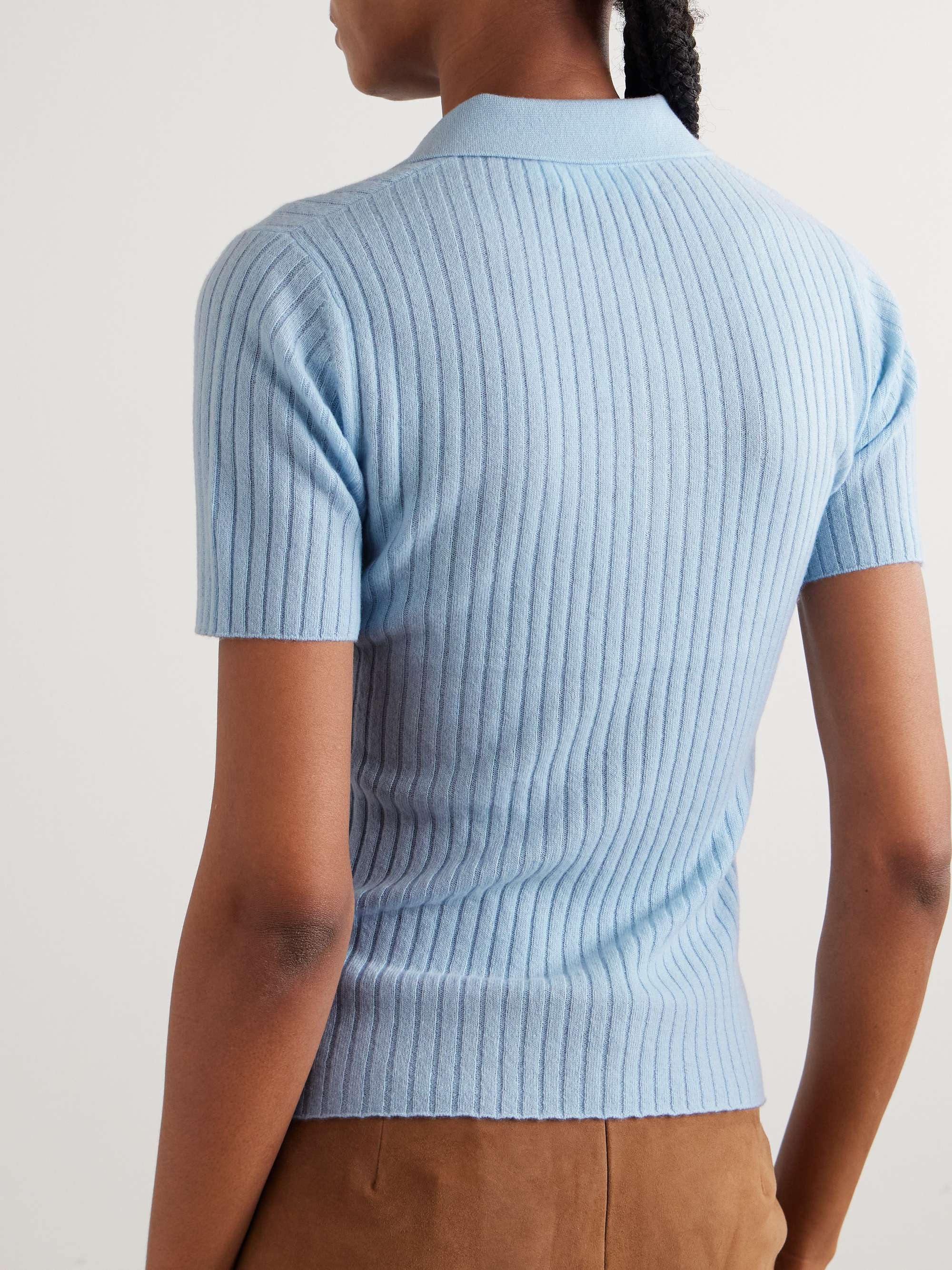 ARCH4 Daffodil ribbed silk and cashmere-blend polo shirt