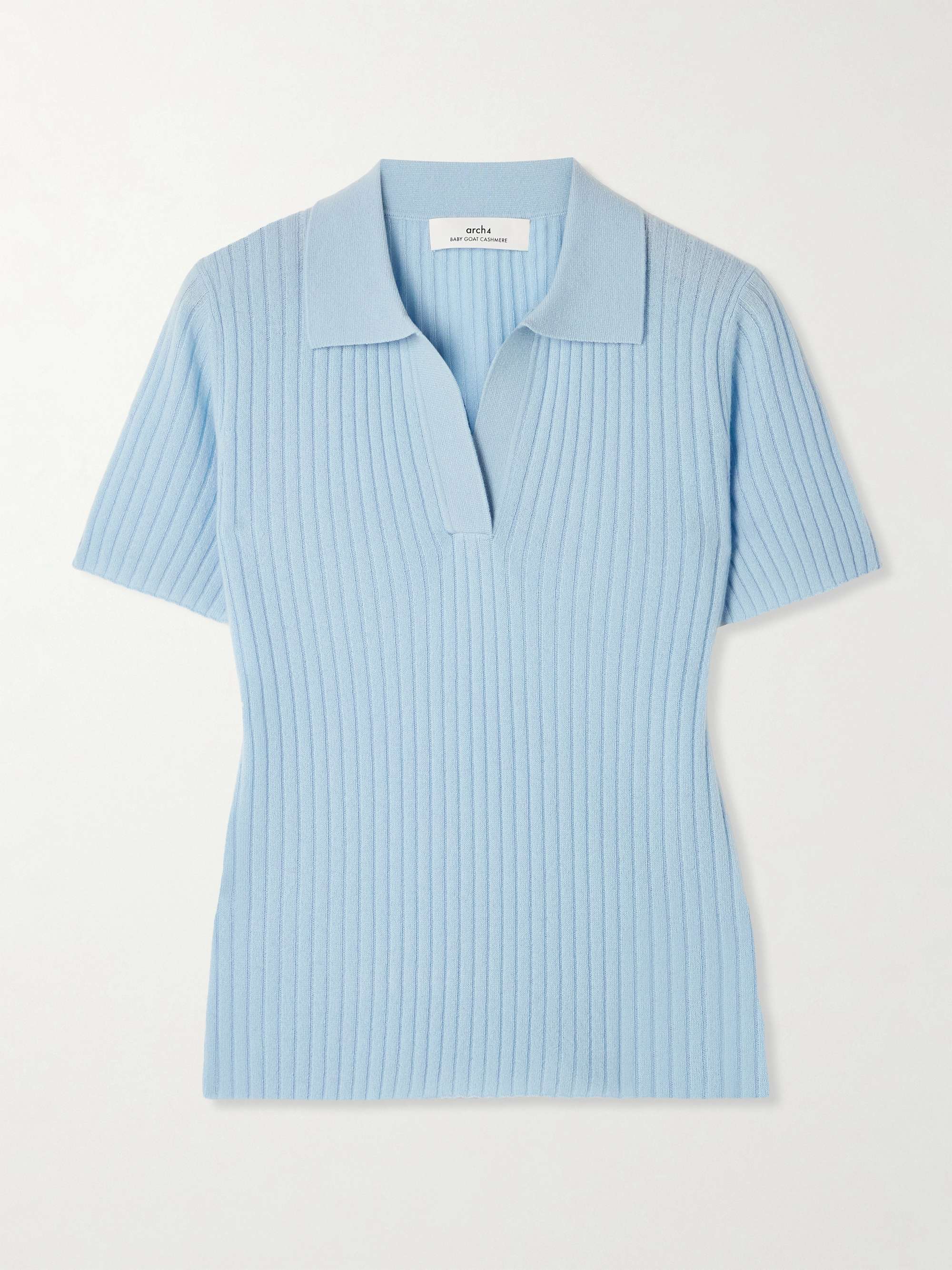 ARCH4 Daffodil ribbed silk and cashmere-blend polo shirt
