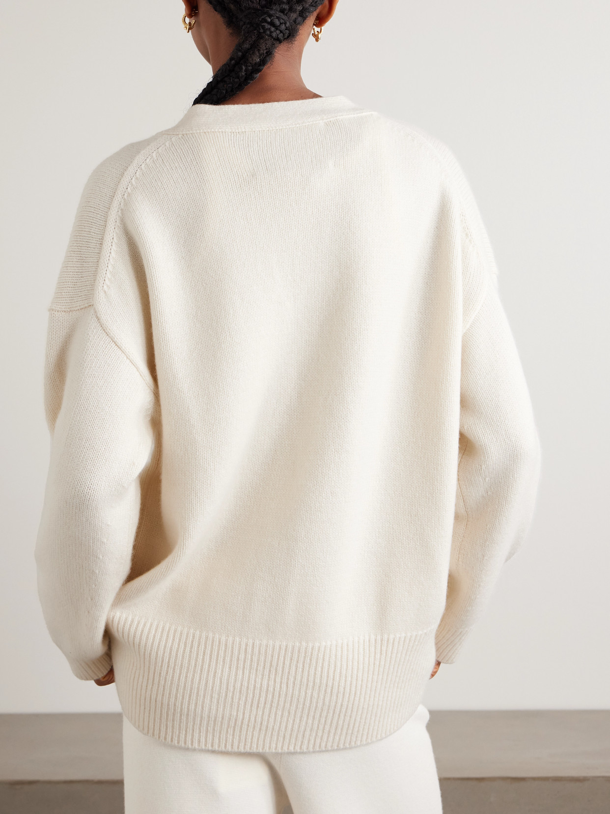 Arch4 Elward Organic Cashmere Cardigan In White