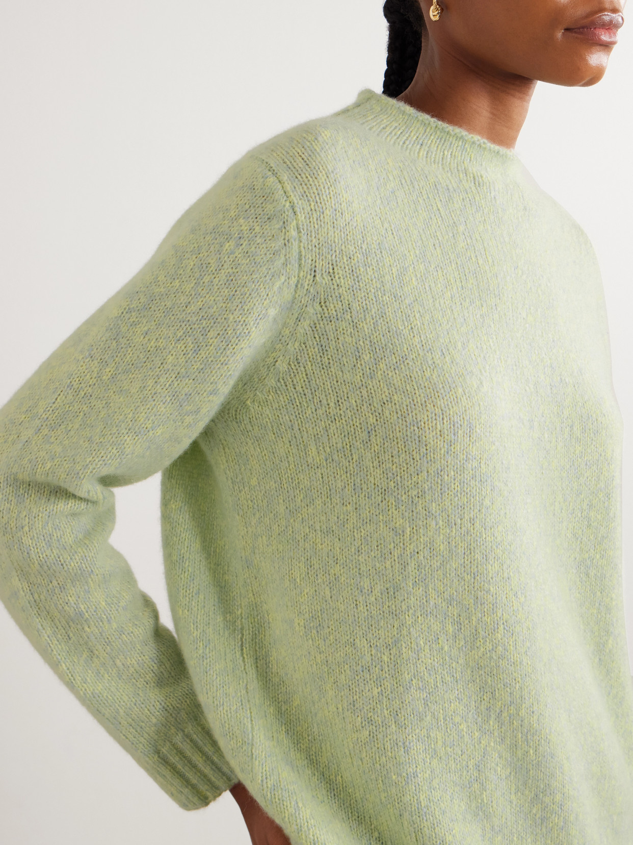 Arch4 Verona Organic Cashmere And Silk-blend Sweater And Scarf Set In Green