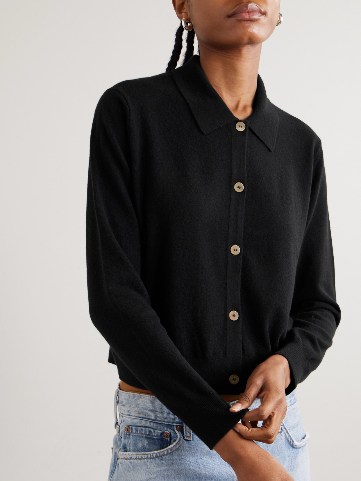 Arch4 Queen's Gate Organic Cashmere Cardigan In Black
