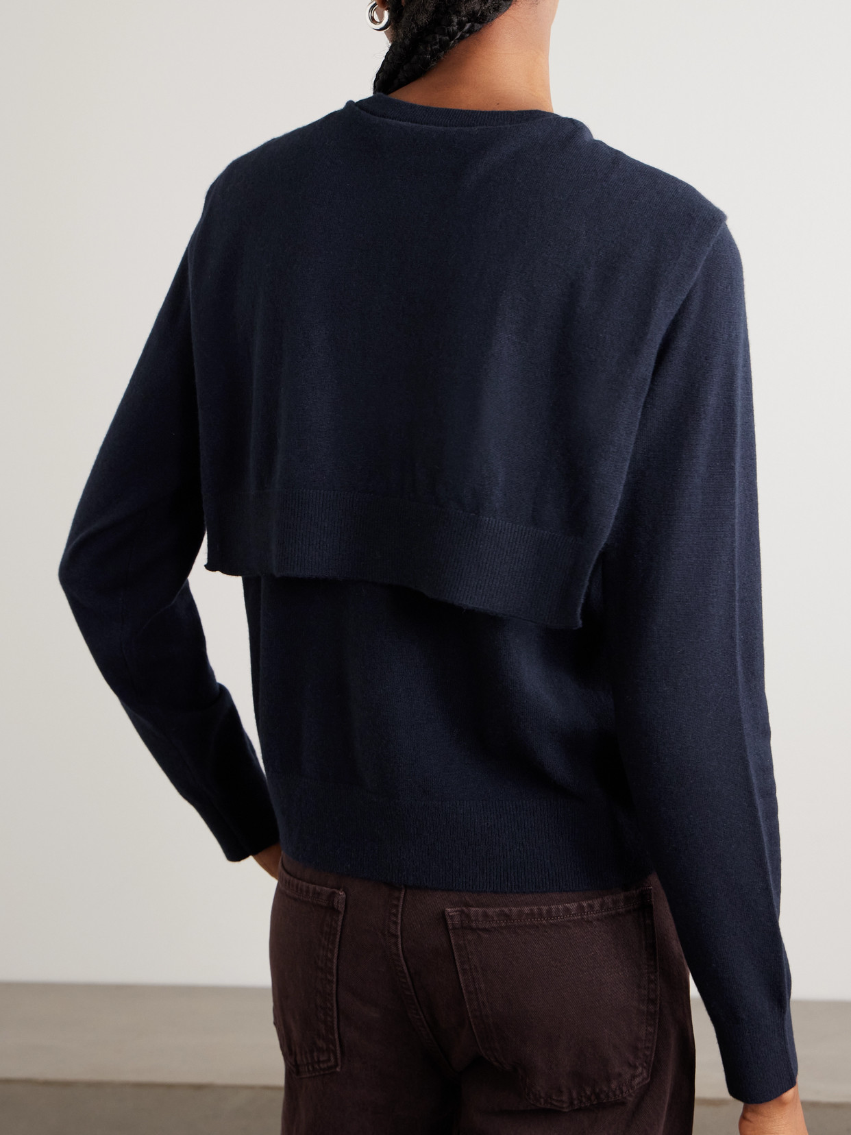 Arch4 Eldergrove Tie-detailed Organic Cashmere Sweater In Blue
