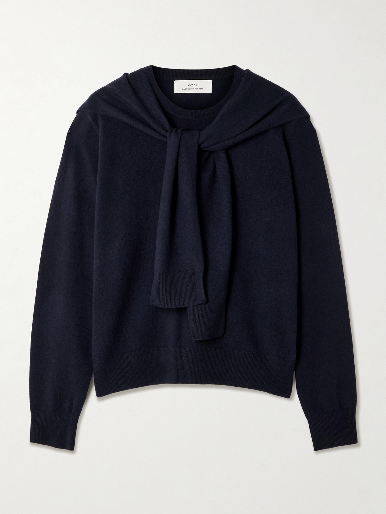 Arch4 Eldergrove Tie-detailed Organic Cashmere Sweater In Blue