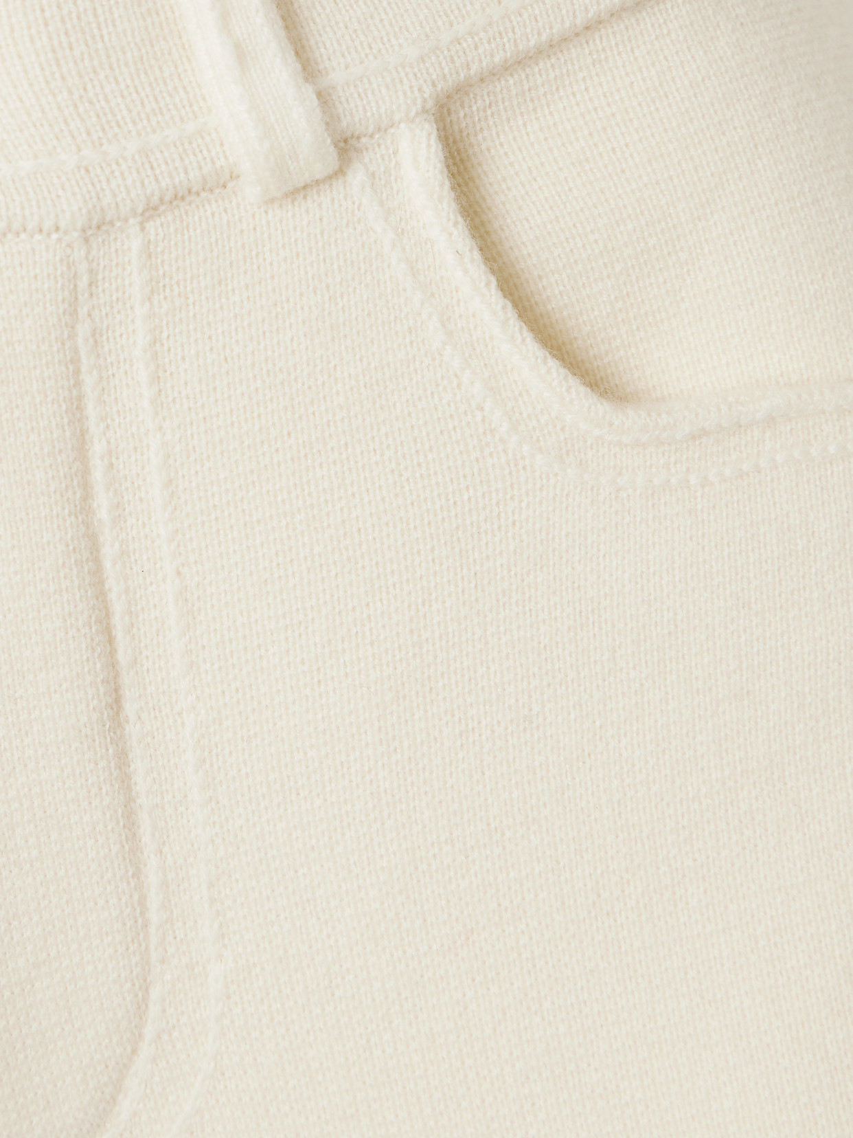 Arch4 Storme Frayed Organic Wool And Cashmere-blend Wide-leg Pants In White