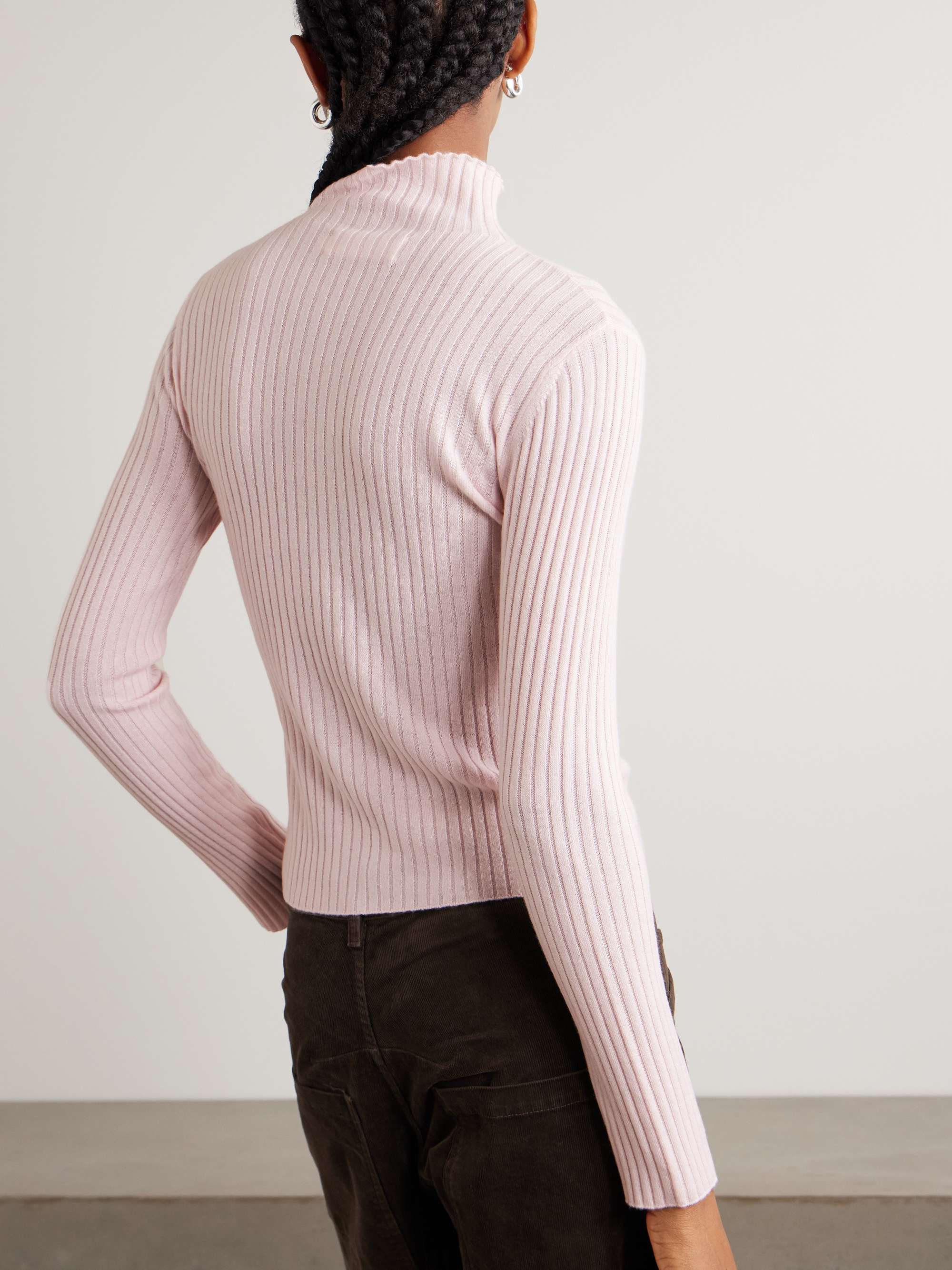 ARCH4 Ariana ribbed organic cashmere turtleneck sweater