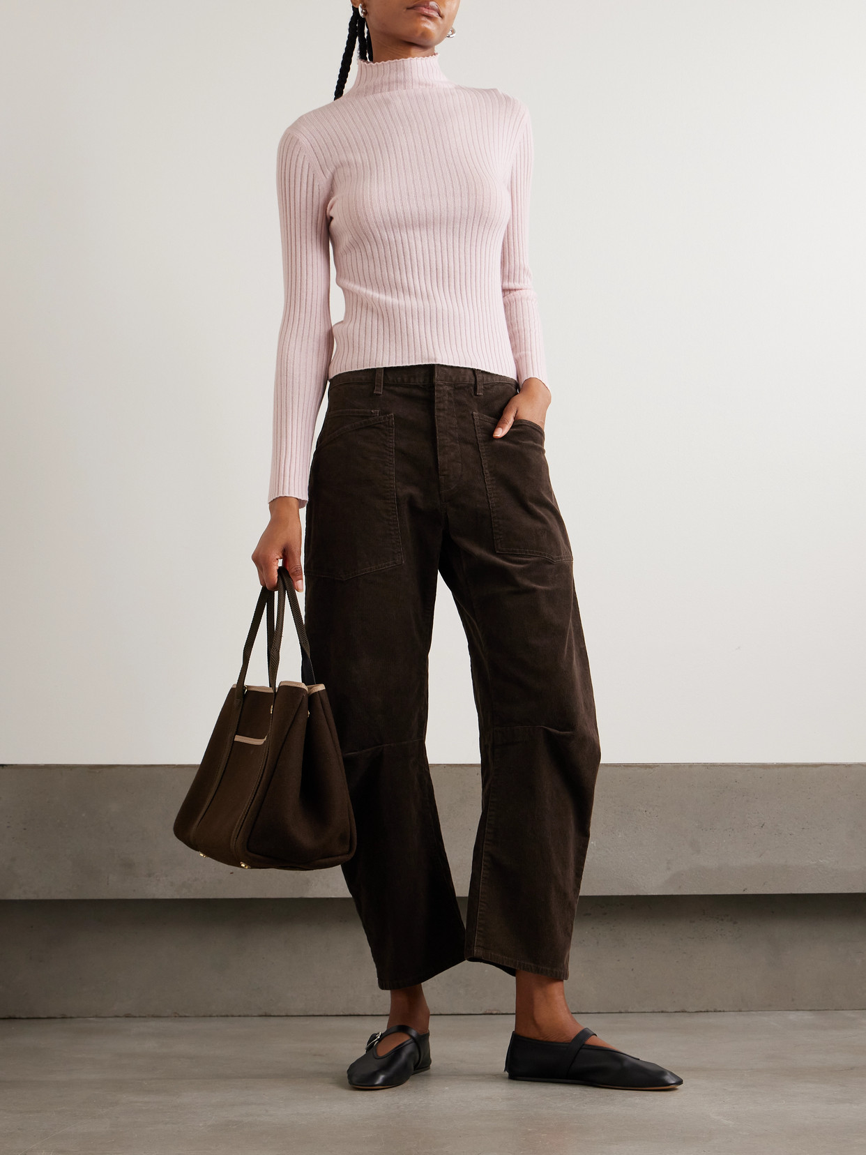 Arch4 Ariana Ribbed Organic Cashmere Sweater In Pink