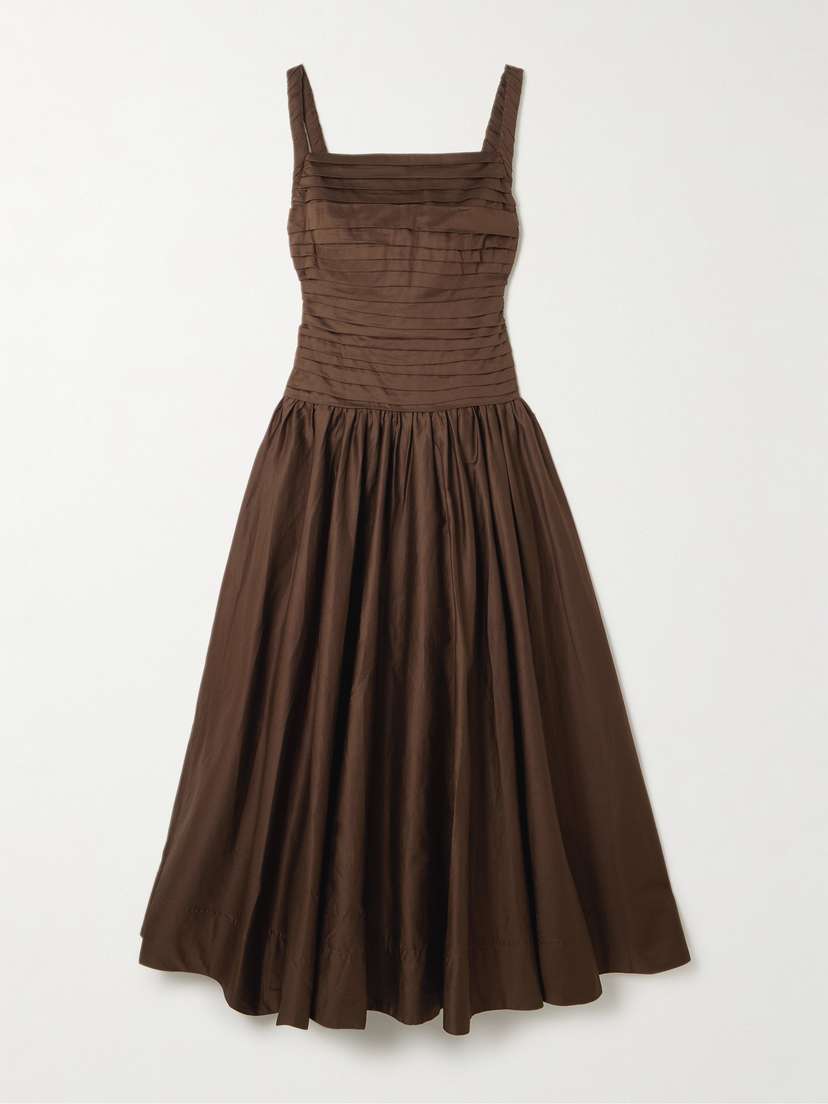 Aje Star Pleated Cotton Dress