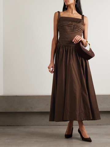 Aje Star pleated cotton dress