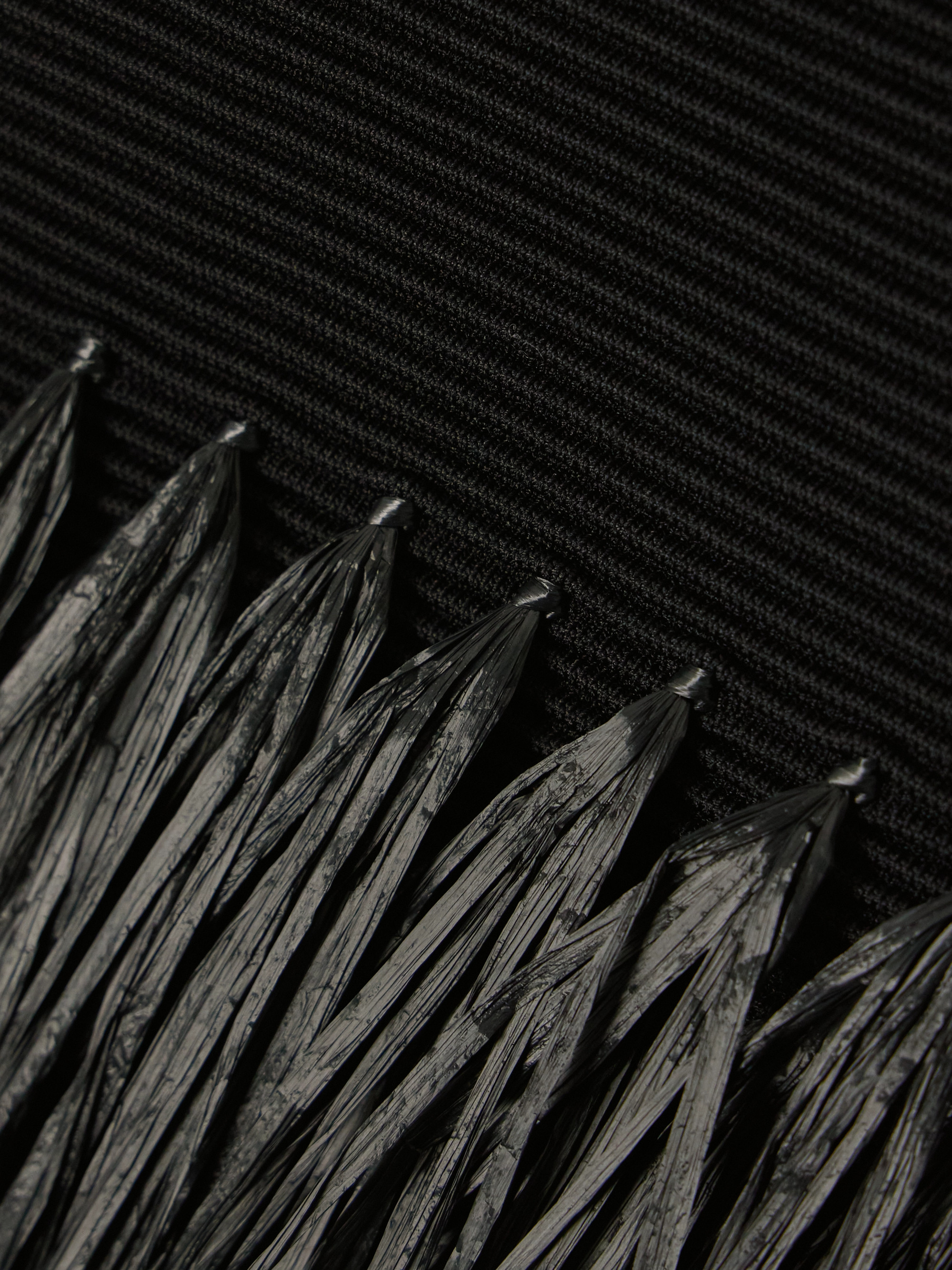 Aje Agave fringed raffia-trimmed ribbed-knit mini skirt thumbnail