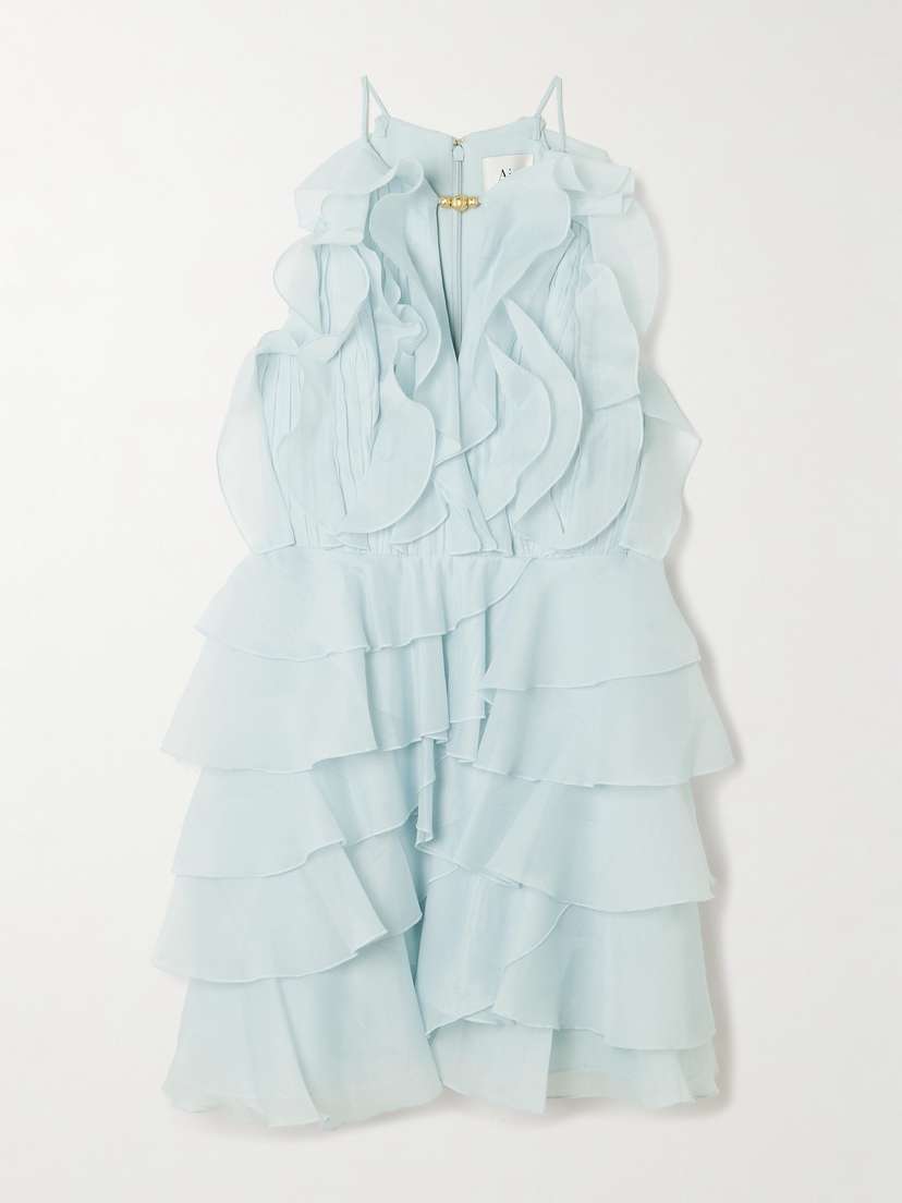Aje Cleo Embellished Ruffled Organza Mini Dress