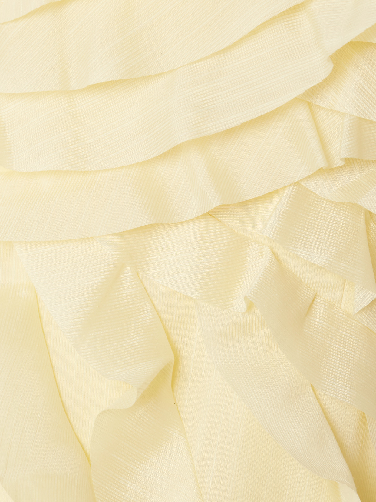 Aje Allairie Strapless Ruffled Shirred Faille Gown In Yellow