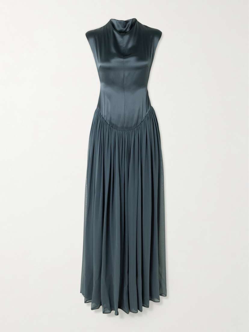 Tove Sabi Gathered Silk-satin And -chiffon Gown