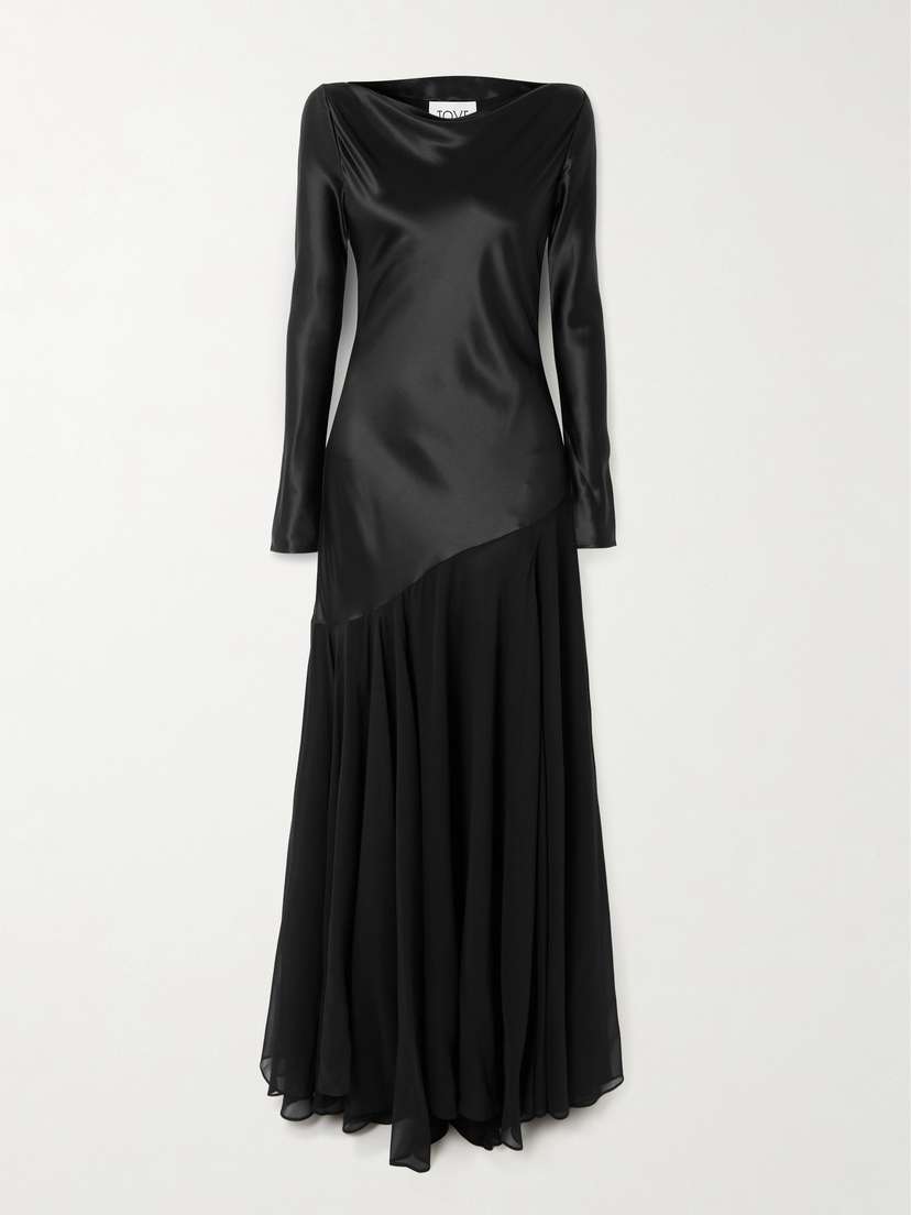 Tove Cordelia Silk-satin And -chiffon Gown