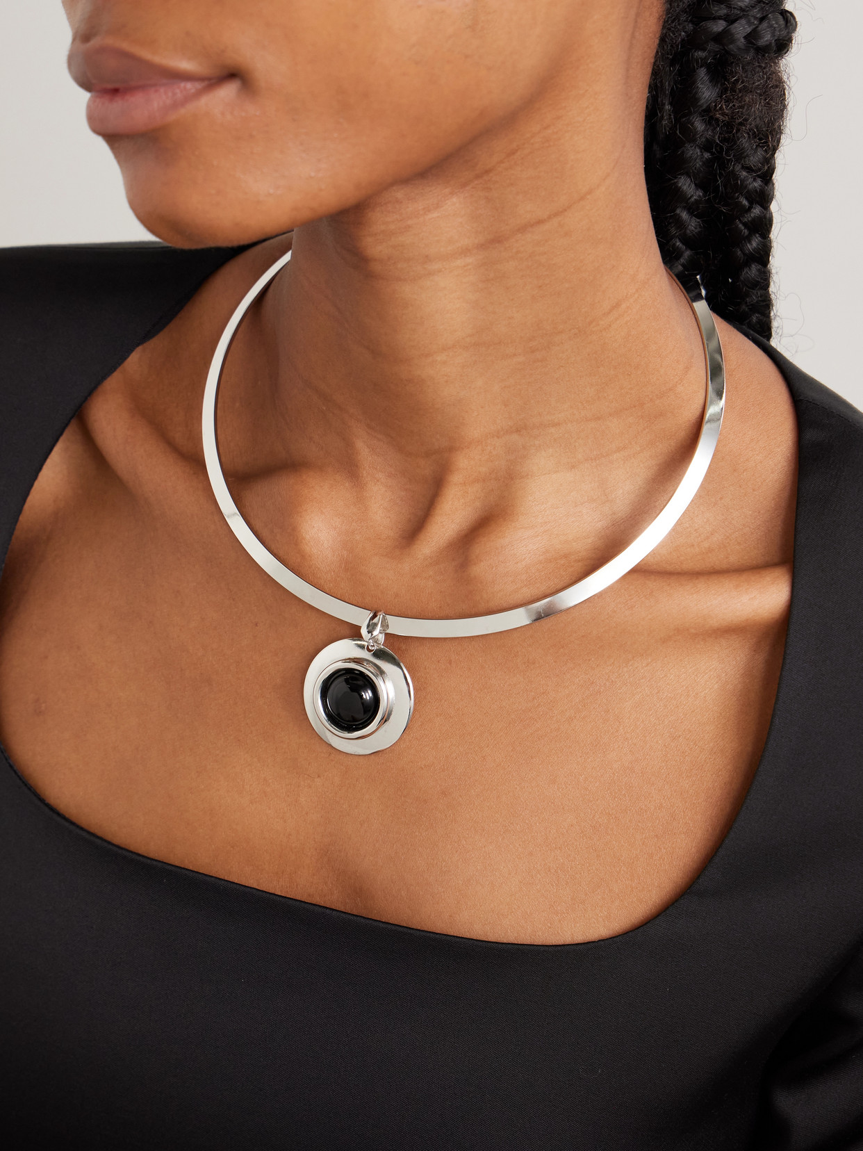 Jennifer Behr Alva Silver-plated Onyx Choker In Multi