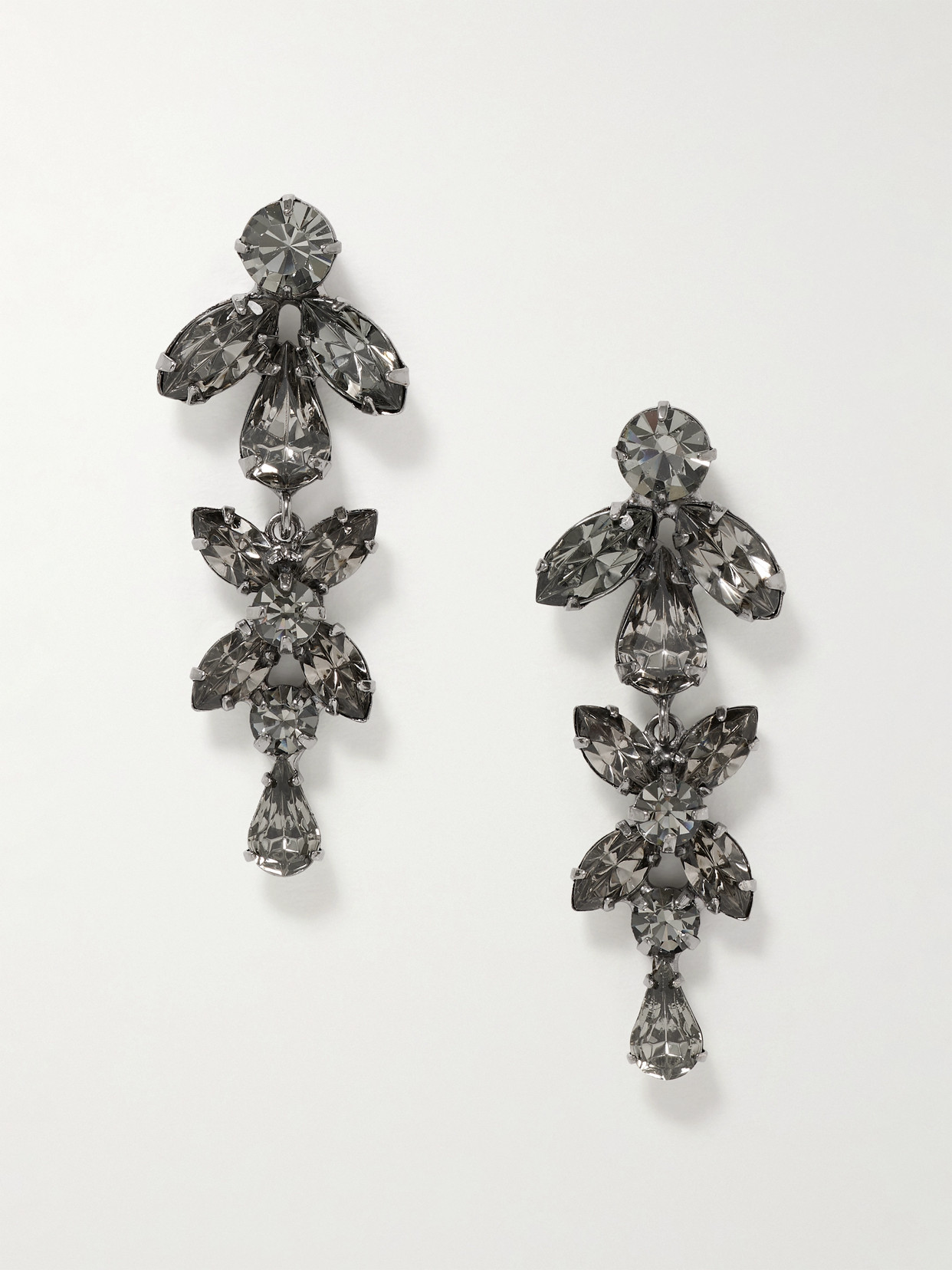 Jennifer Behr Liss Gunmetal-tone Crystal Earrings In Black