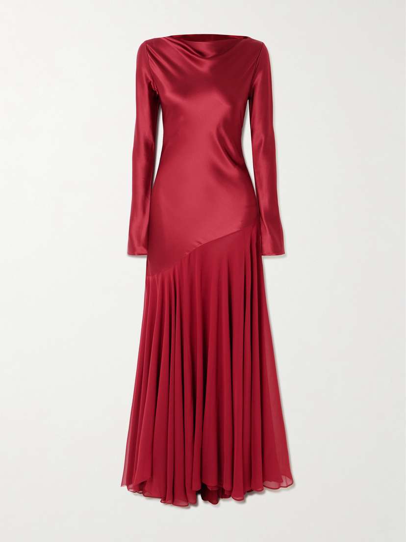 Tove Cordelia Silk-satin And -chiffon Gown