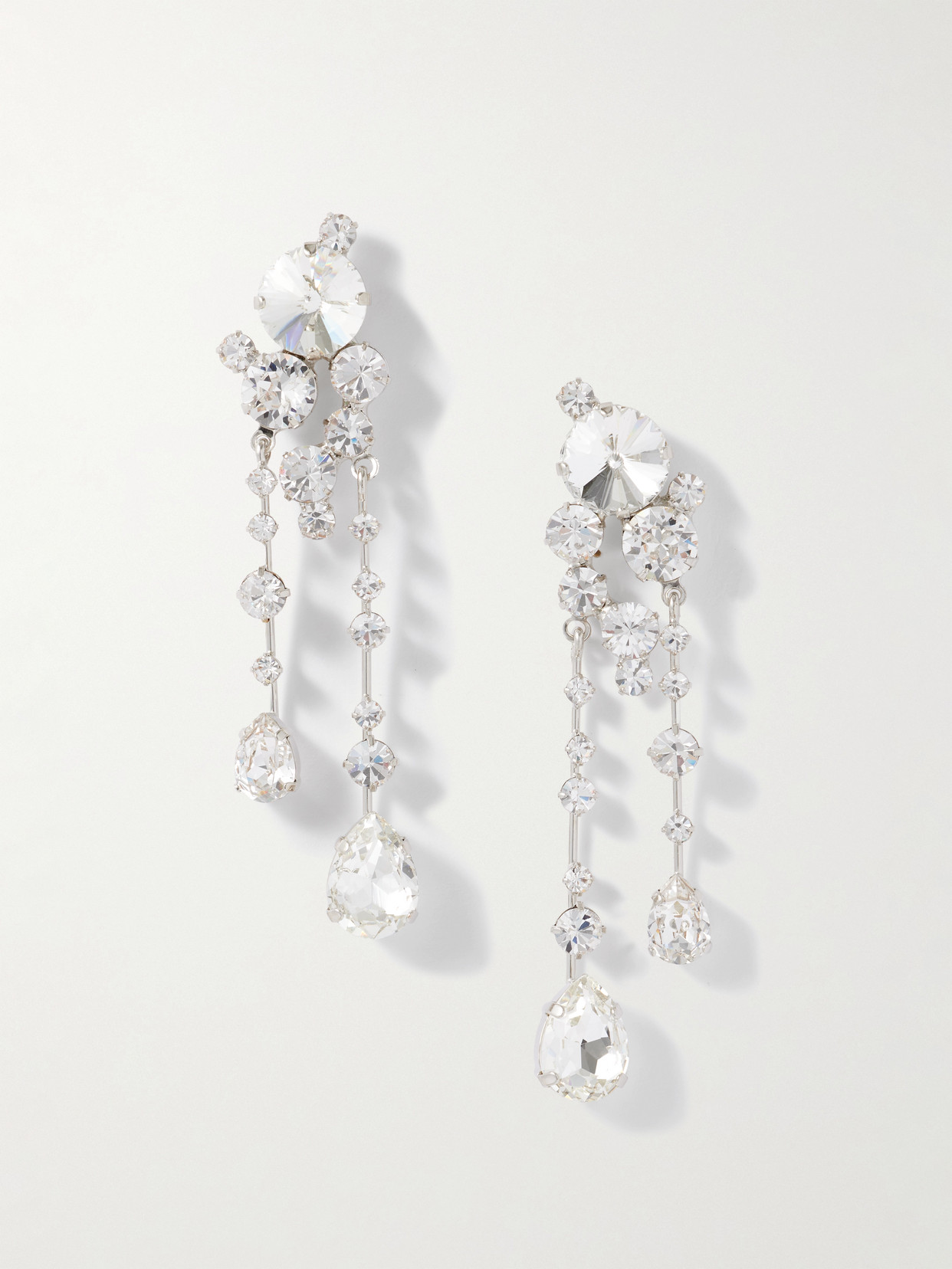 Jennifer Behr Jayleen Silver-plated Crystal Earrings In Gray