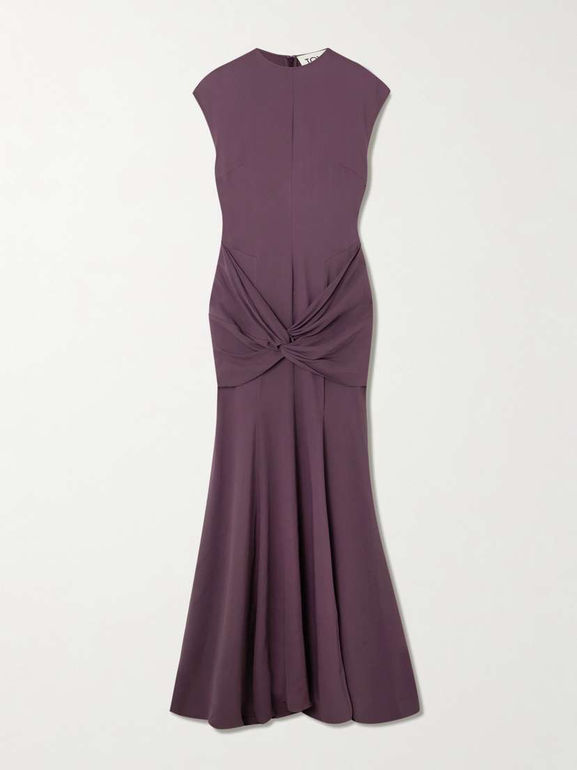 Tove Ames Knotted Draped Stretch-jersey Maxi Dress