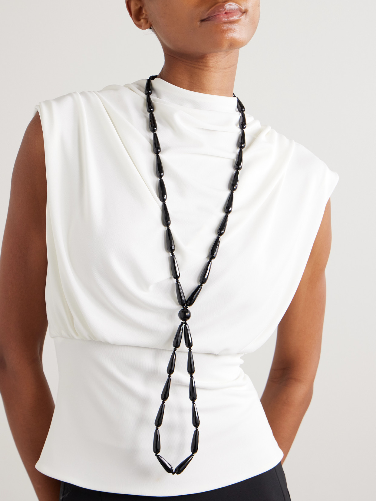Jennifer Behr Asha Onyx Necklace In Black