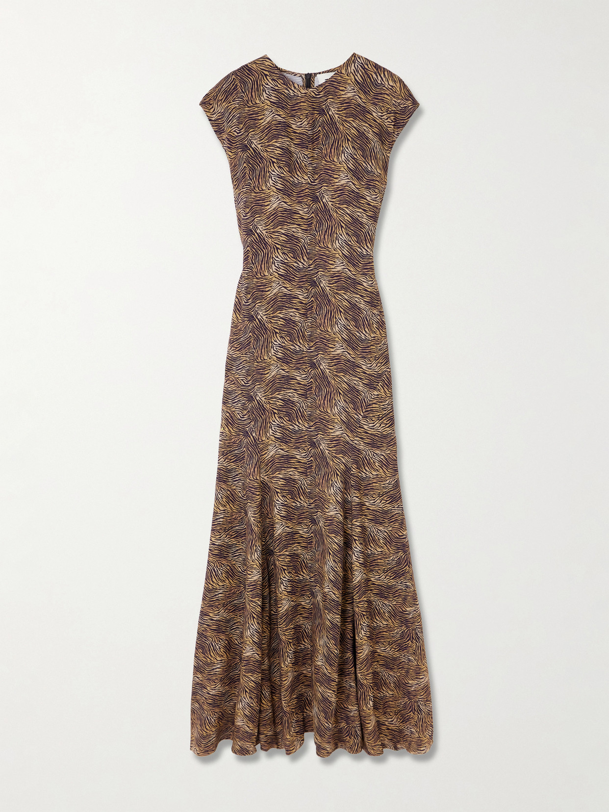 Tove Vanja Zebra-print Stretch-crepe Maxi Dress In Brown