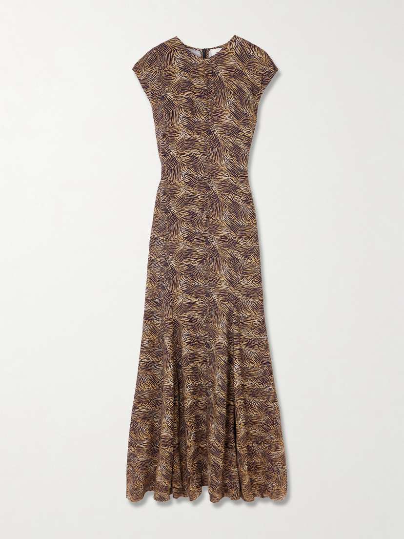 Tove Vanja Zebra-print Stretch-crepe Maxi Dress