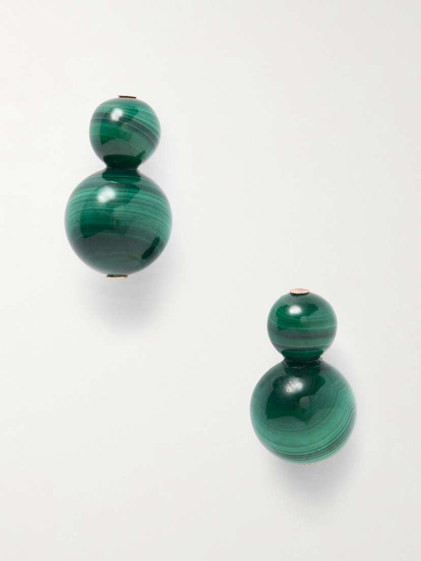 Jennifer Behr Cara Gold-tone Malachite Earrings