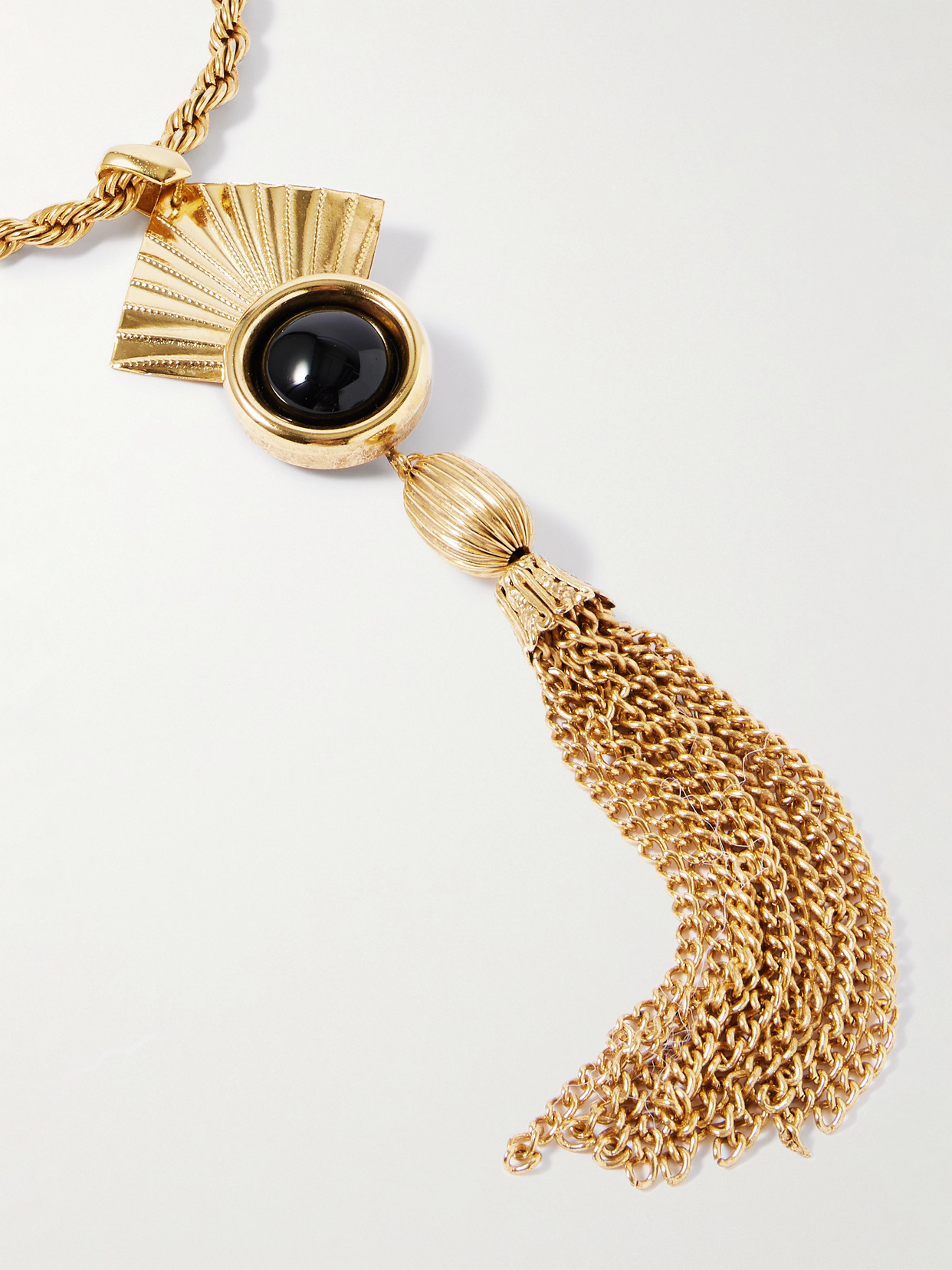 Jennifer Behr Noreen Tasseled Gold-tone Necklace In Gold