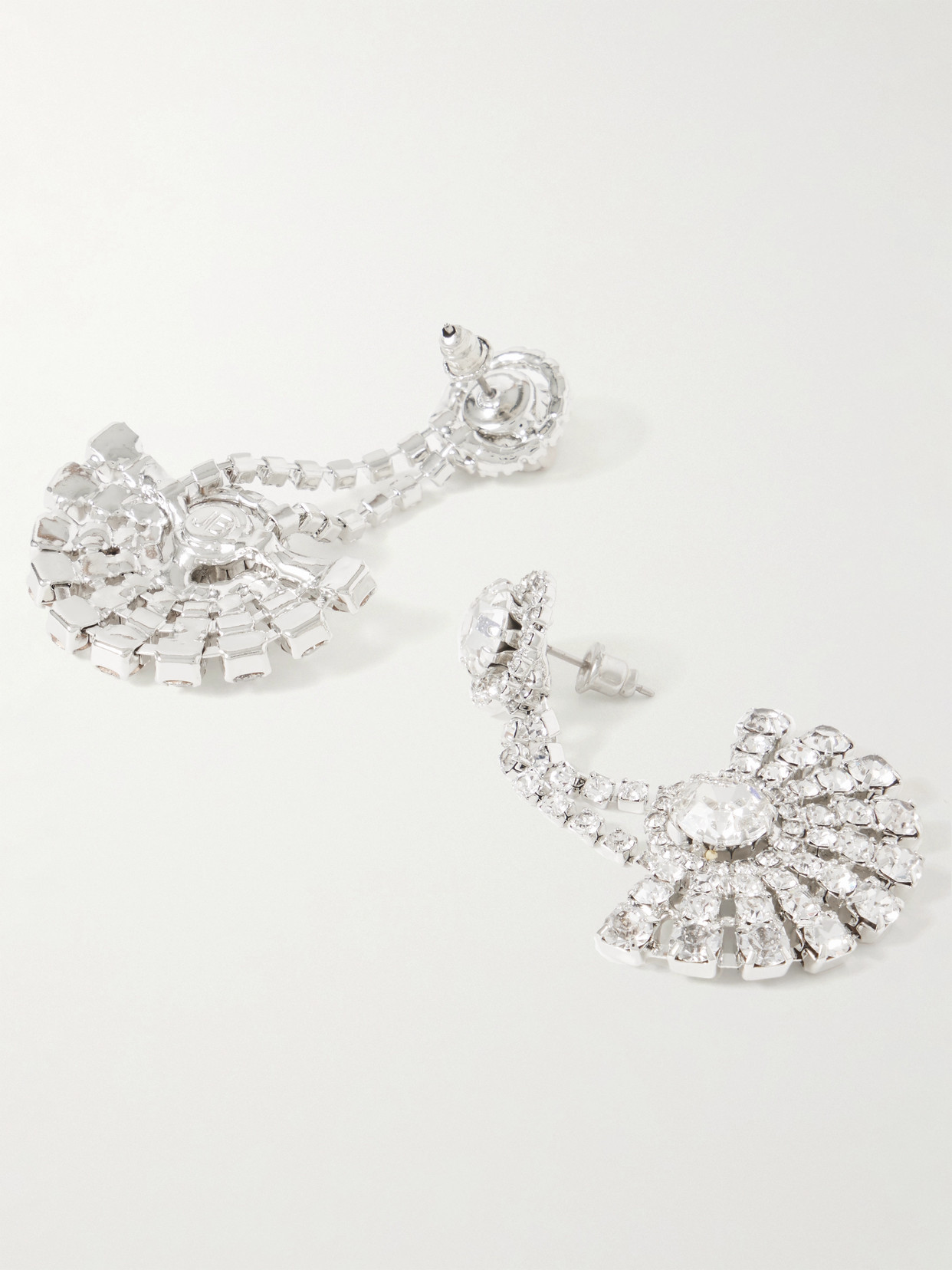 Jennifer Behr Velma Rhodium-plated Crystal Earrings In Metallic