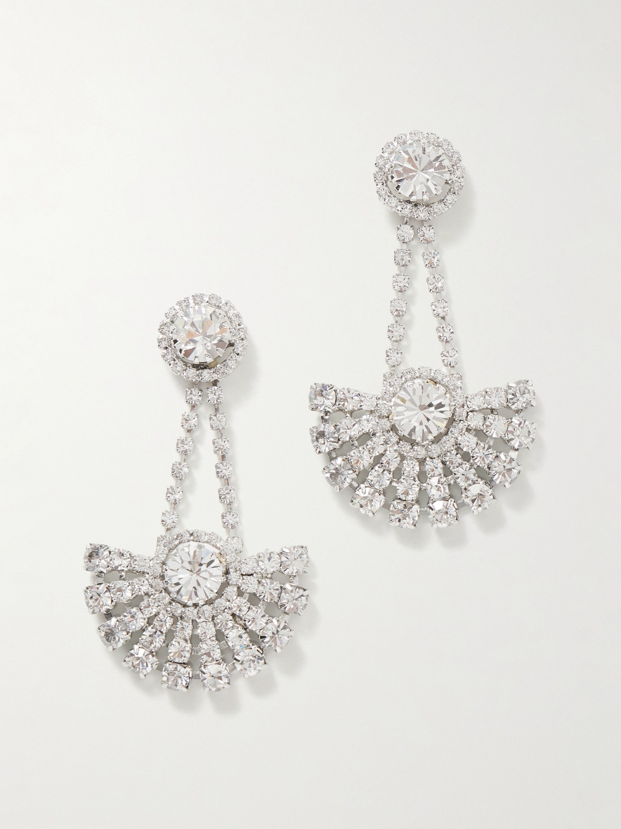 Jennifer Behr Velma Rhodium-plated Crystal Earrings In Metallic