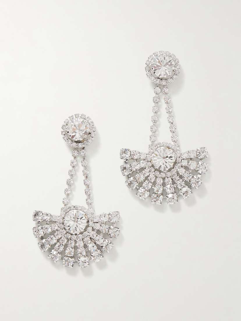 Jennifer Behr Velma Rhodium-plated Crystal Earrings