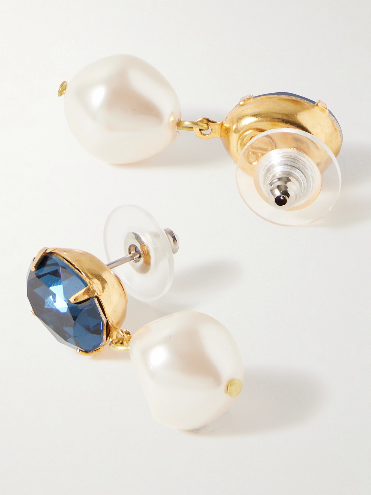 Jennifer Behr Tunis Crystal-pearl Drop Earrings In Blue