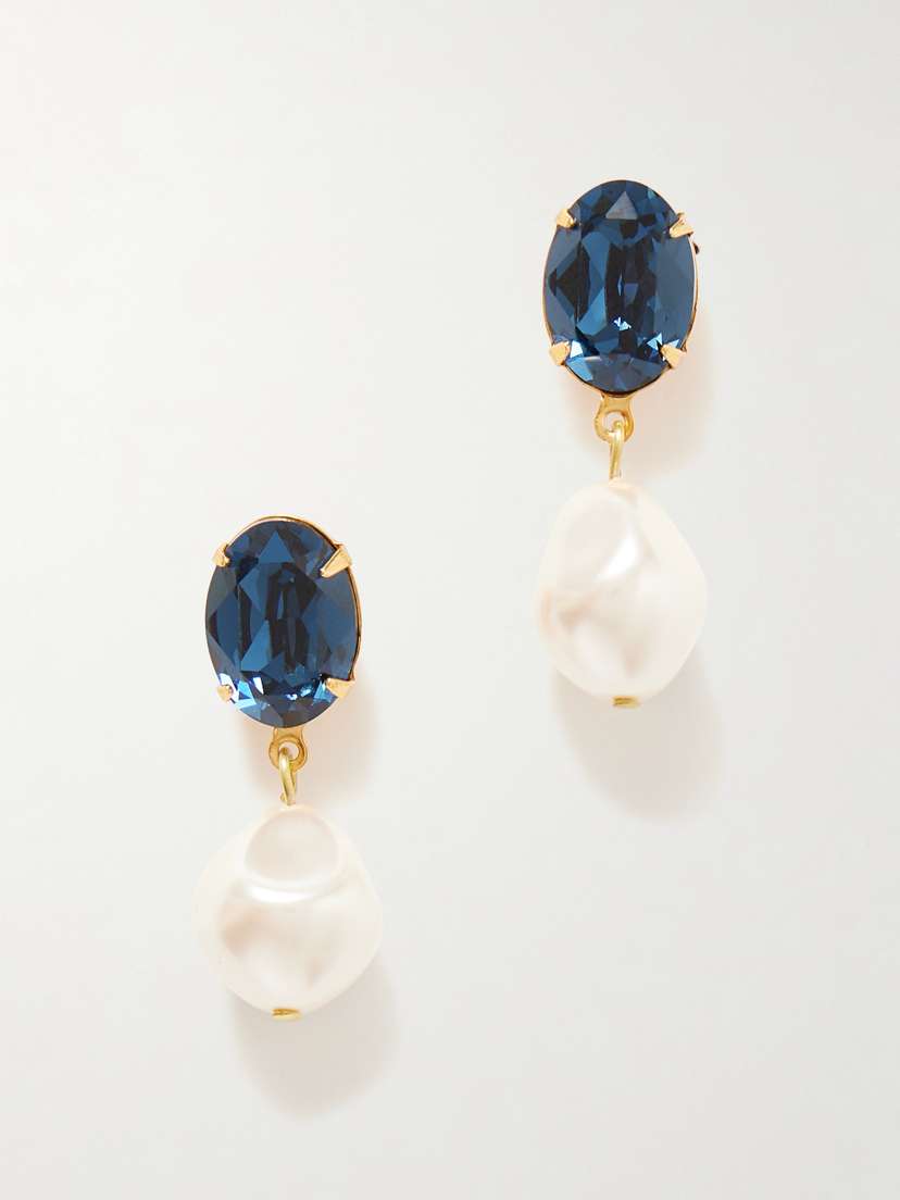 Jennifer Behr Tunis Gold-plated, Crystal And Faux Pearl Earrings
