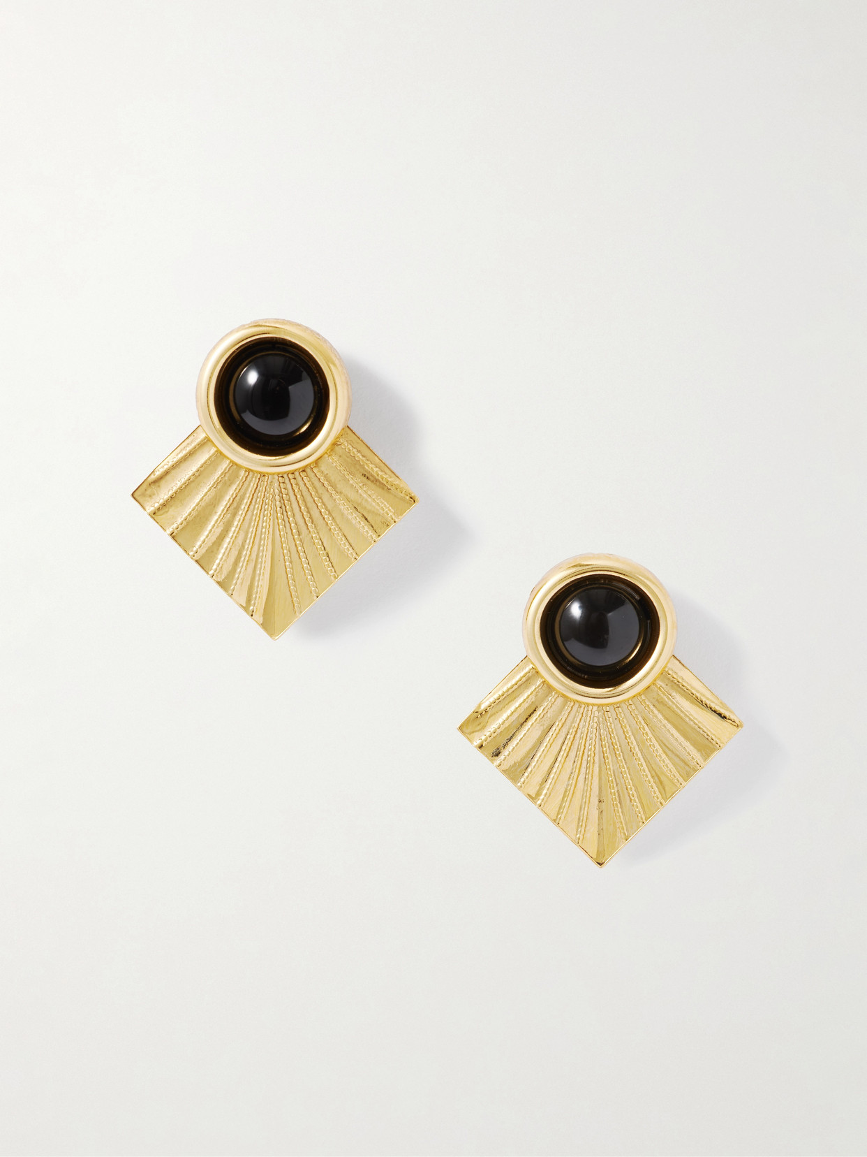 Jennifer Behr Noreen Gold-tone Onyx Earrings