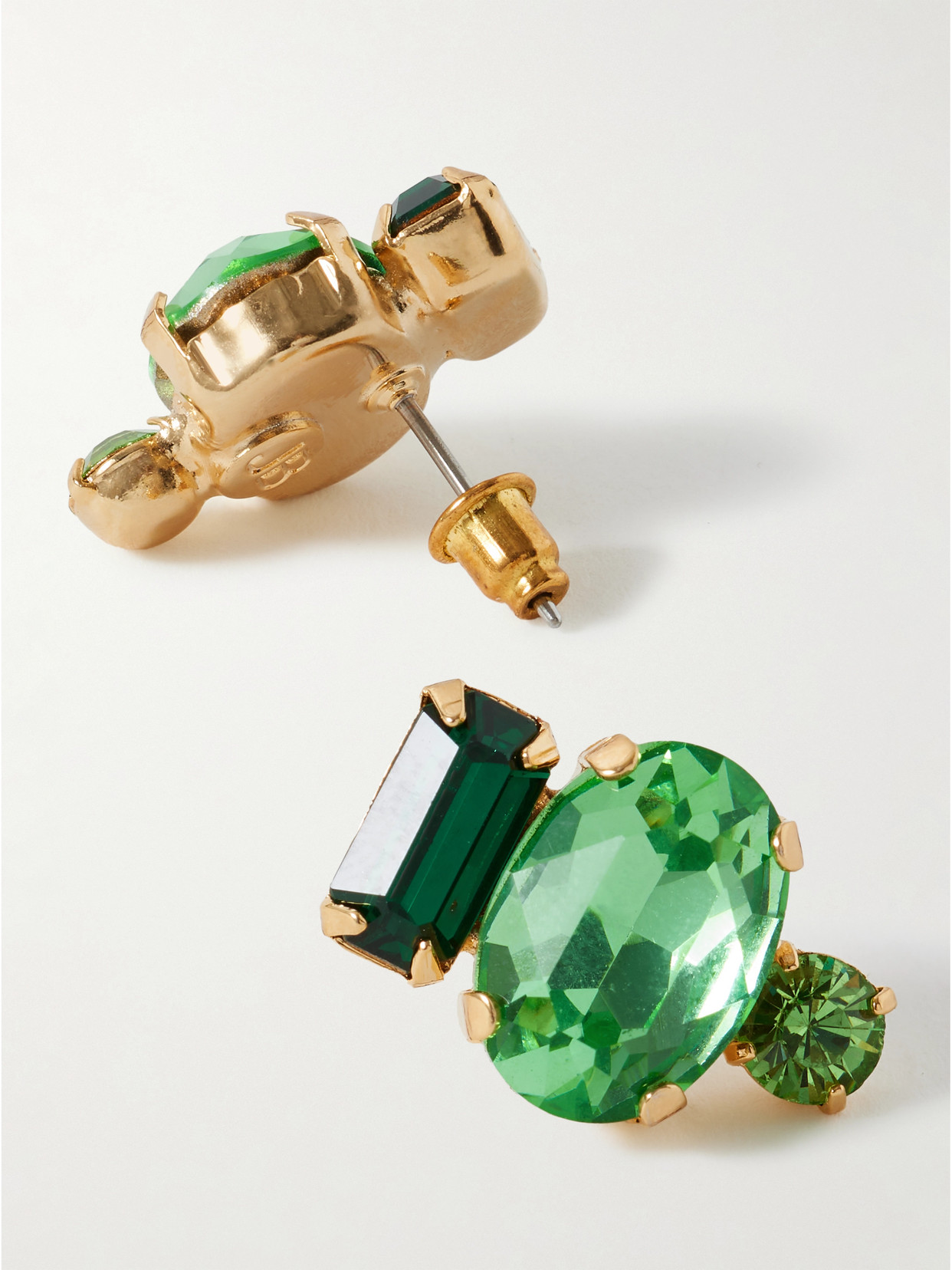 Jennifer Behr Cleo Gold-plated Crystal Earrings In Green