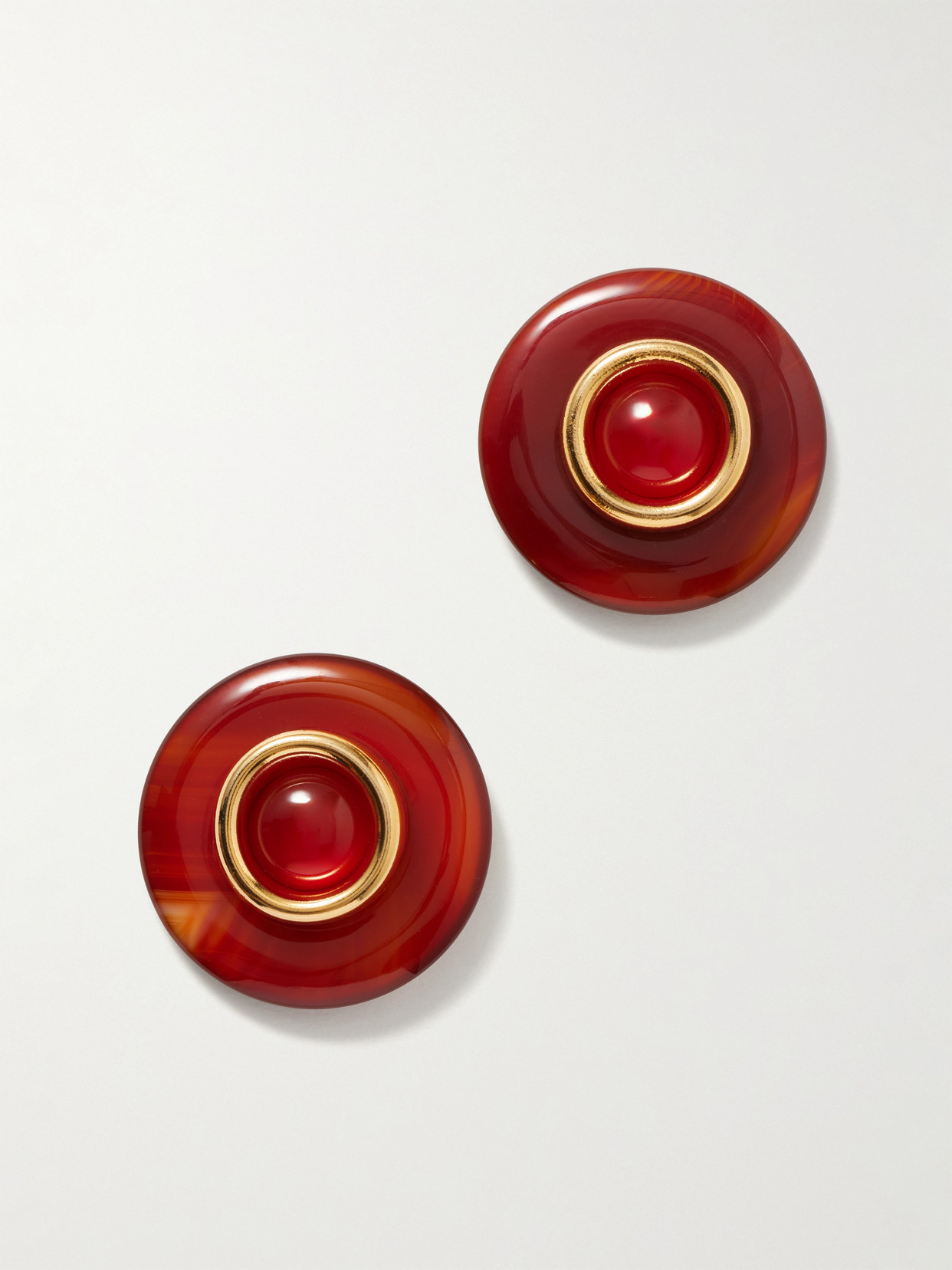 Jennifer Behr Devon Gold-plated Carnelian Earrings In Red