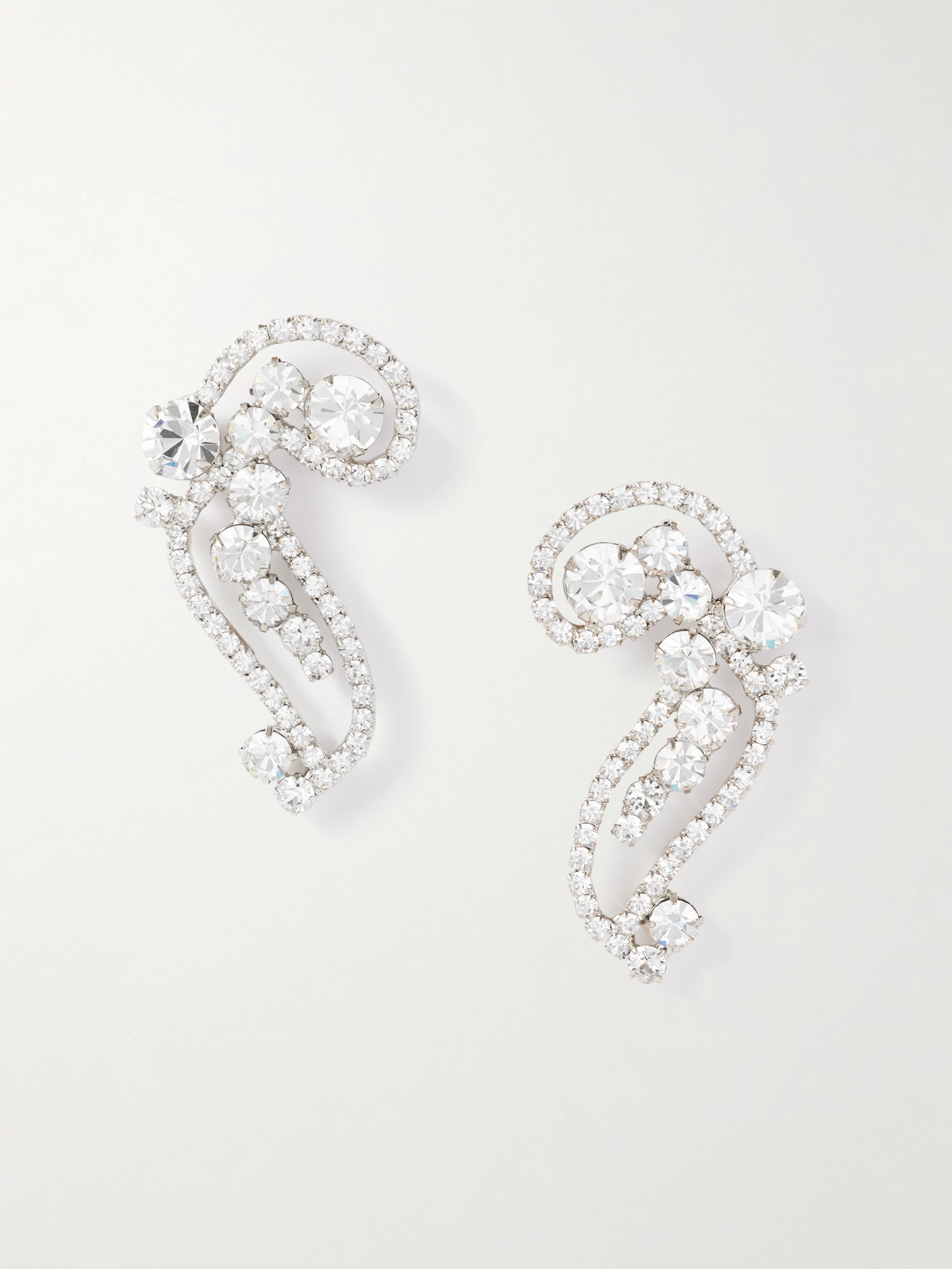 Jennifer Behr Lilah Silver-tone Crystal Earrings In Metallic