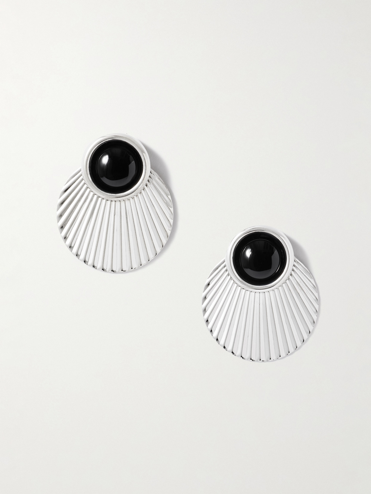 Jennifer Behr Argent Silver-tone Onyx Earrings In Multi