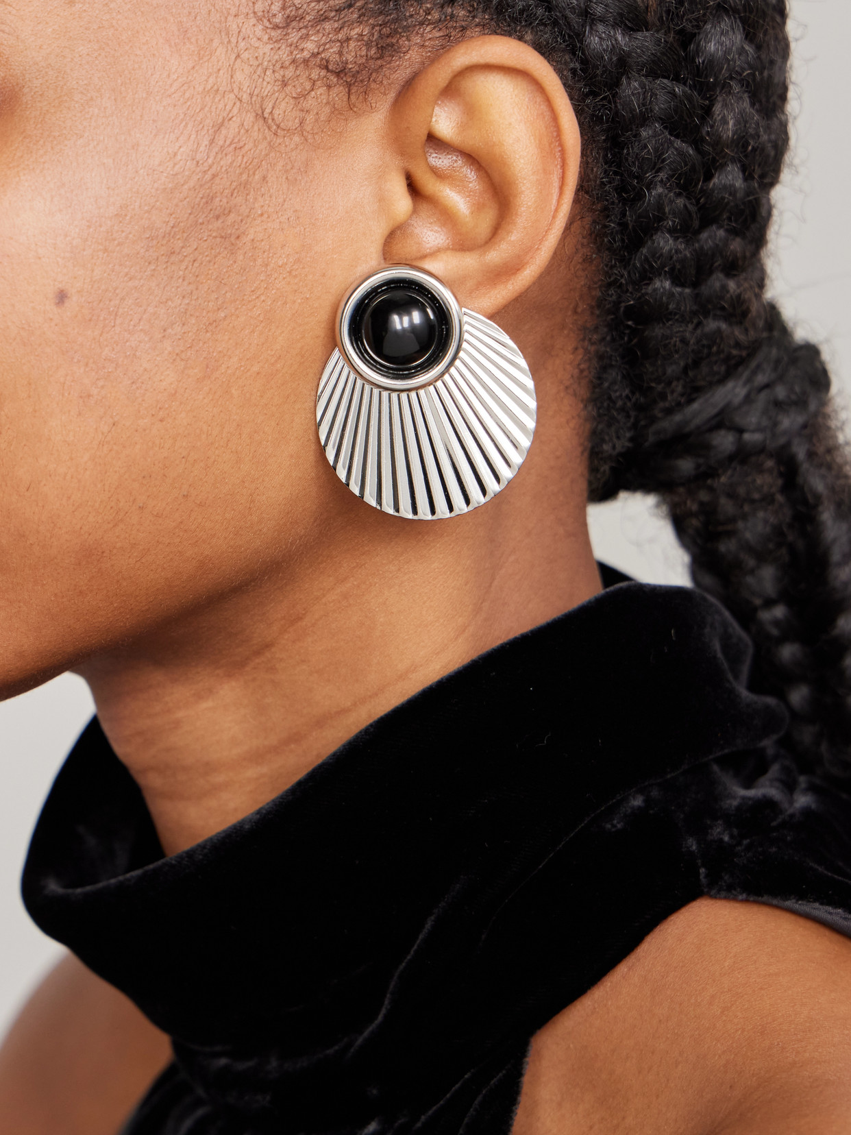 Jennifer Behr Argent Silver-tone Onyx Earrings In Multi