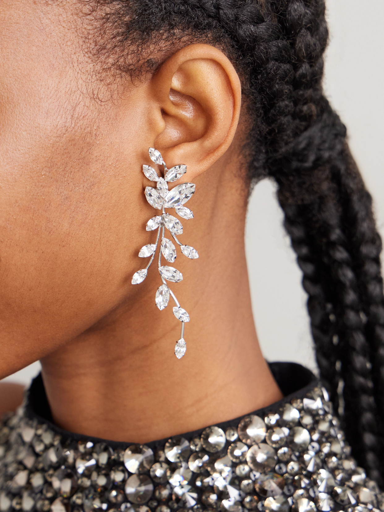 Jennifer Behr Vivica Silver-tone Crystal Earrings In Multi