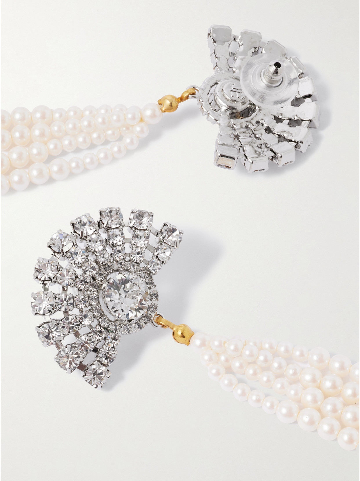 Jennifer Behr Winifred Rhodium-plated, Crystal And Faux Pearl Earrings In Neutral