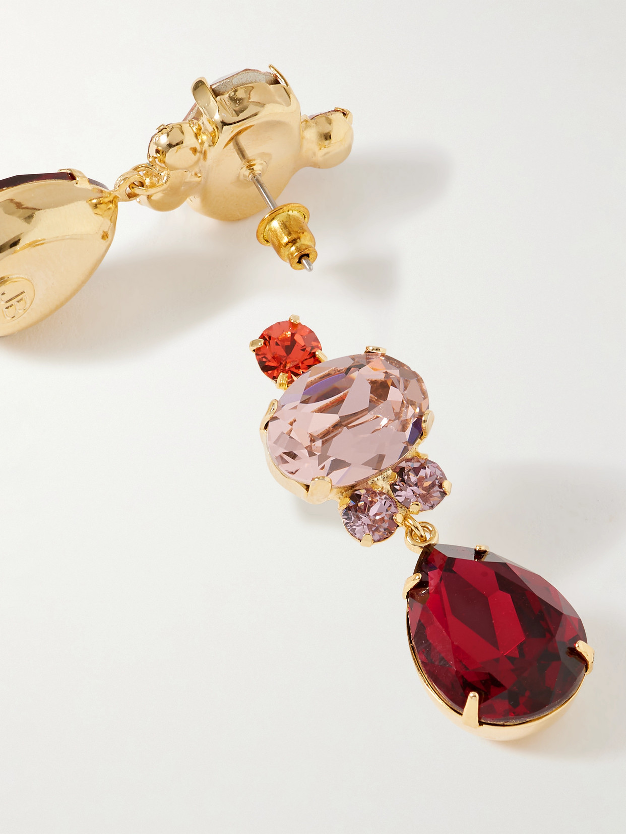 Jennifer Behr Catherine Gold-plated Crystal Earrings In Red