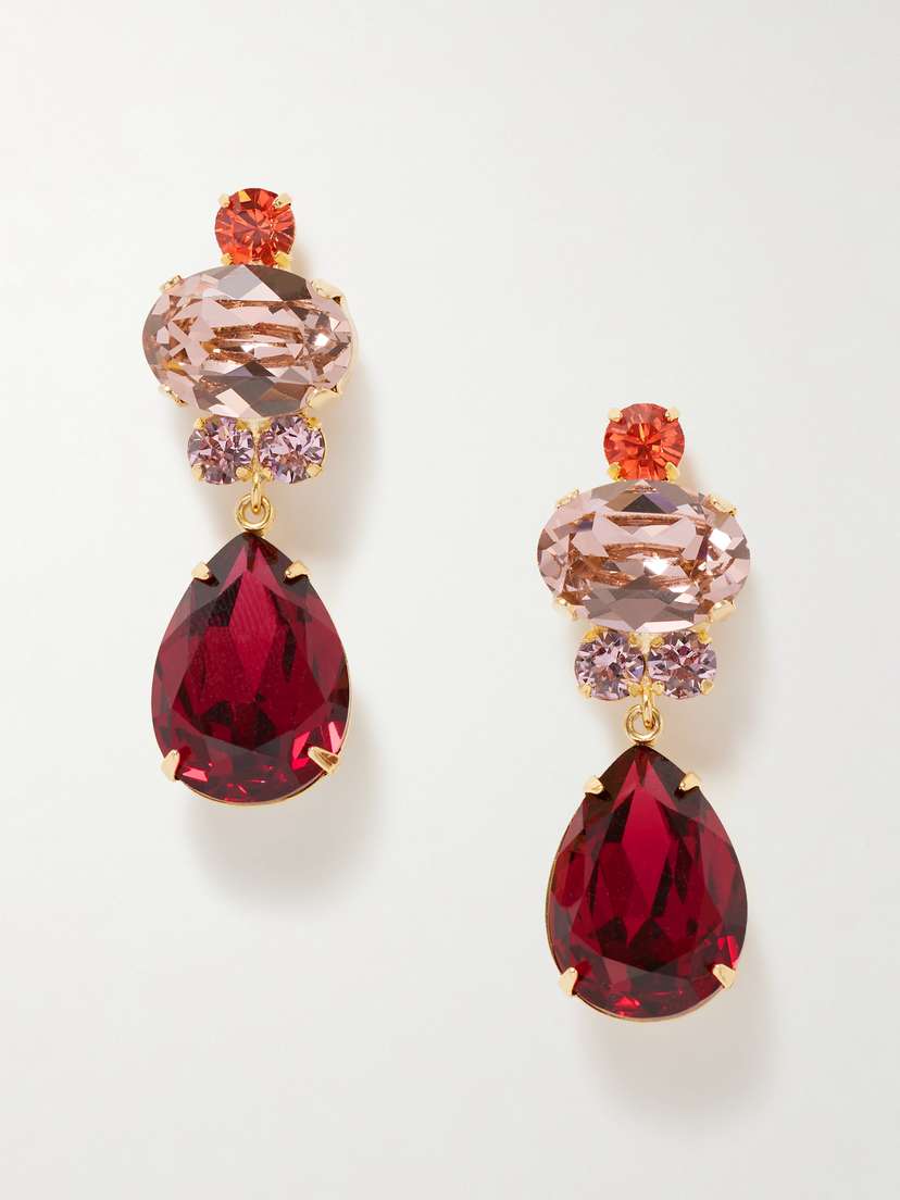 Jennifer Behr Catherine Gold-plated Crystal Earrings
