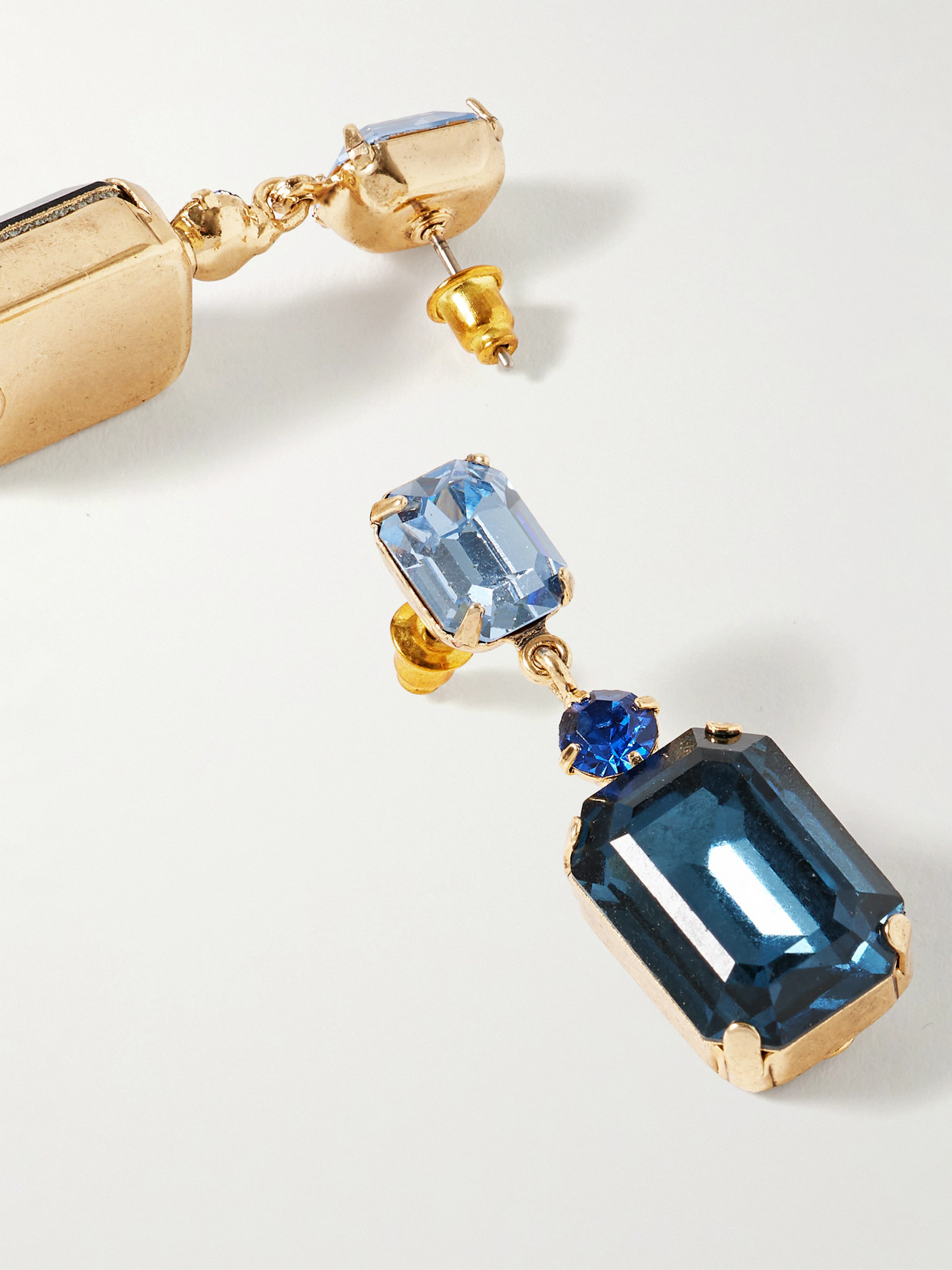 Jennifer Behr Justine Gold-plated Crystal Earrings In Blue