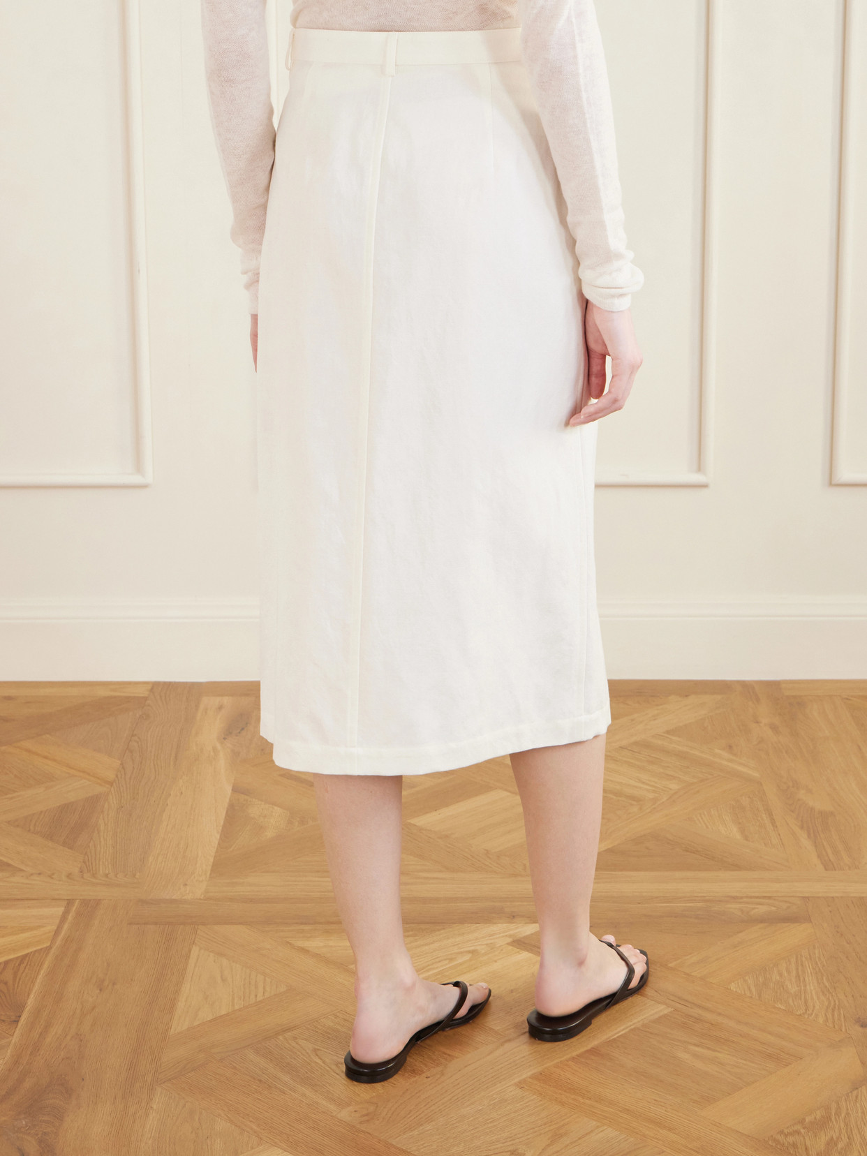 Wool, Cotton And Linen-Blend Skirt