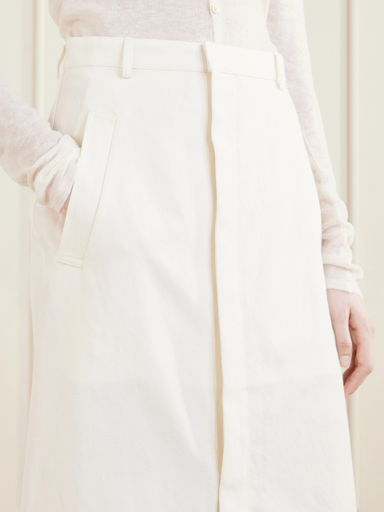Wool, Cotton And Linen-Blend Skirt